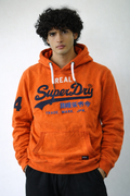 Orange Graphic Pullover Hoodie