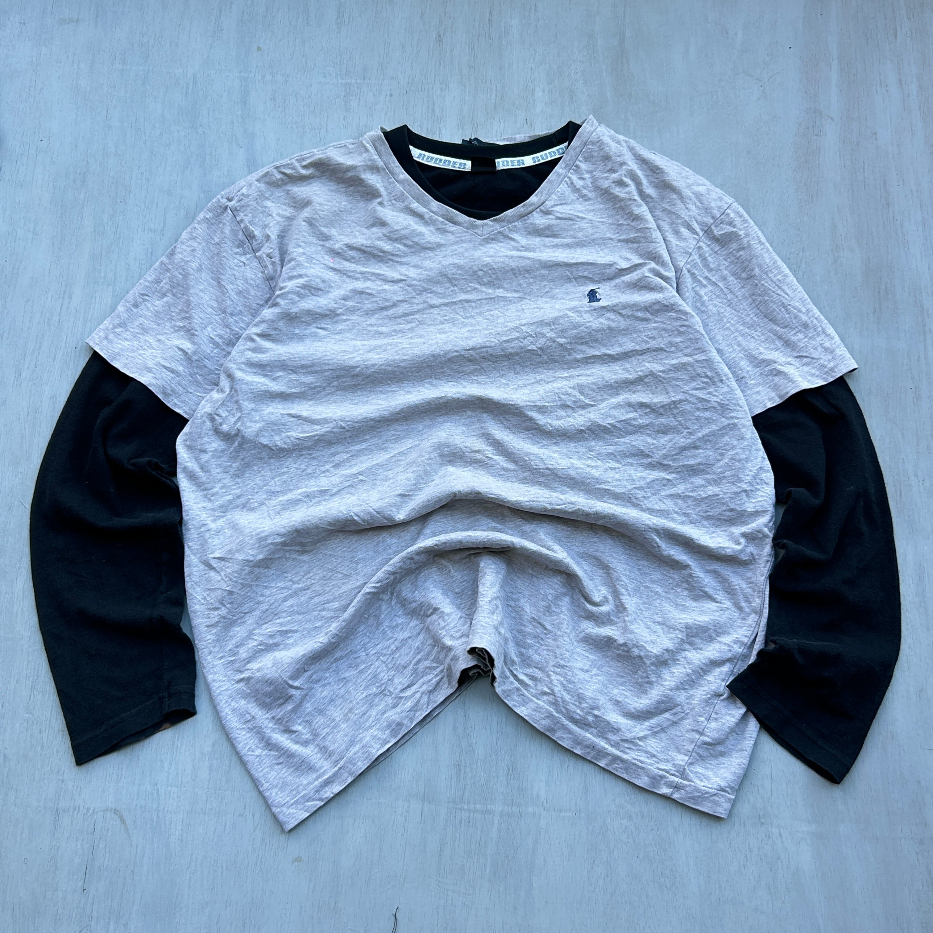 Heather Grey Minimal V-Neck Tee