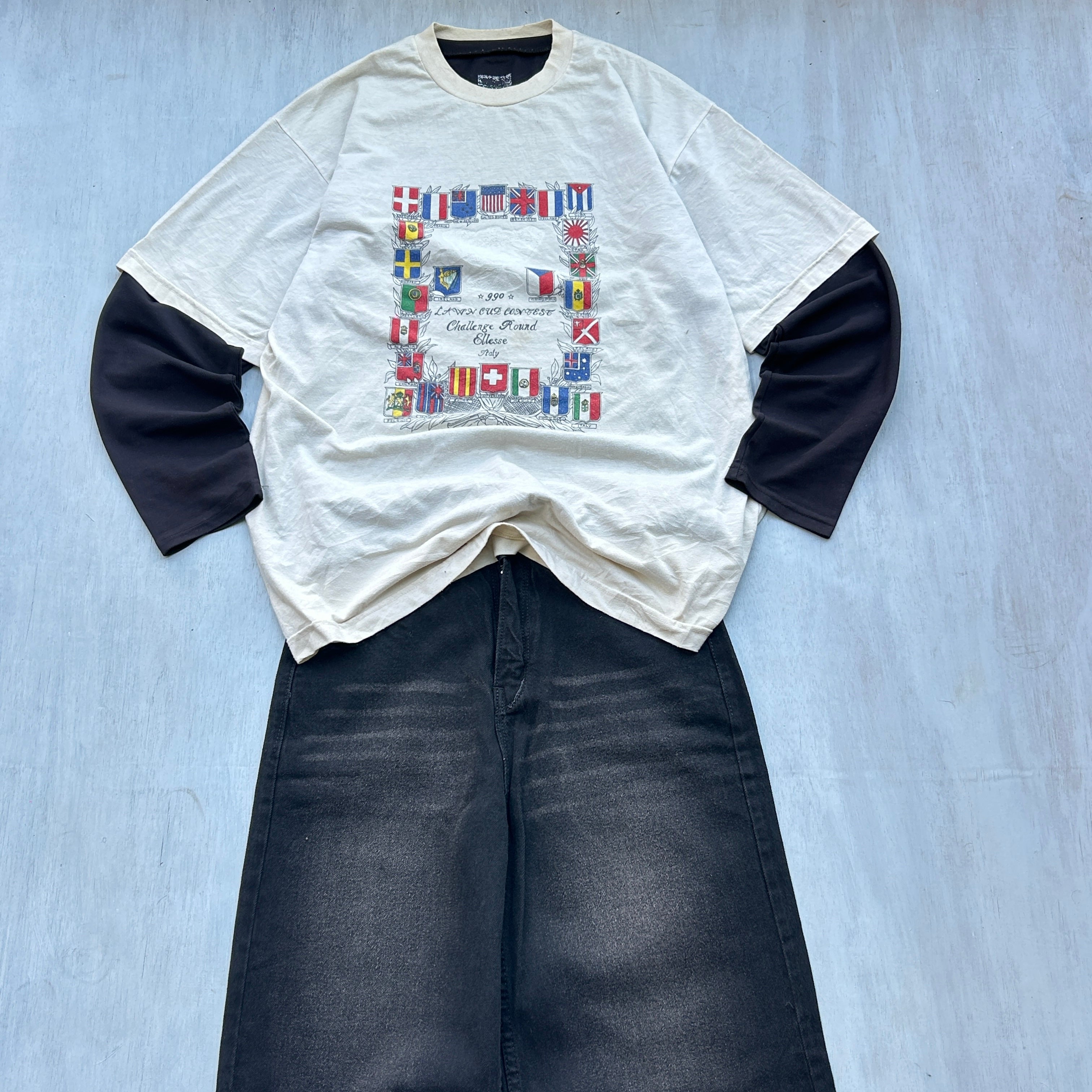 Global Flags Vintage Graphic Tee
