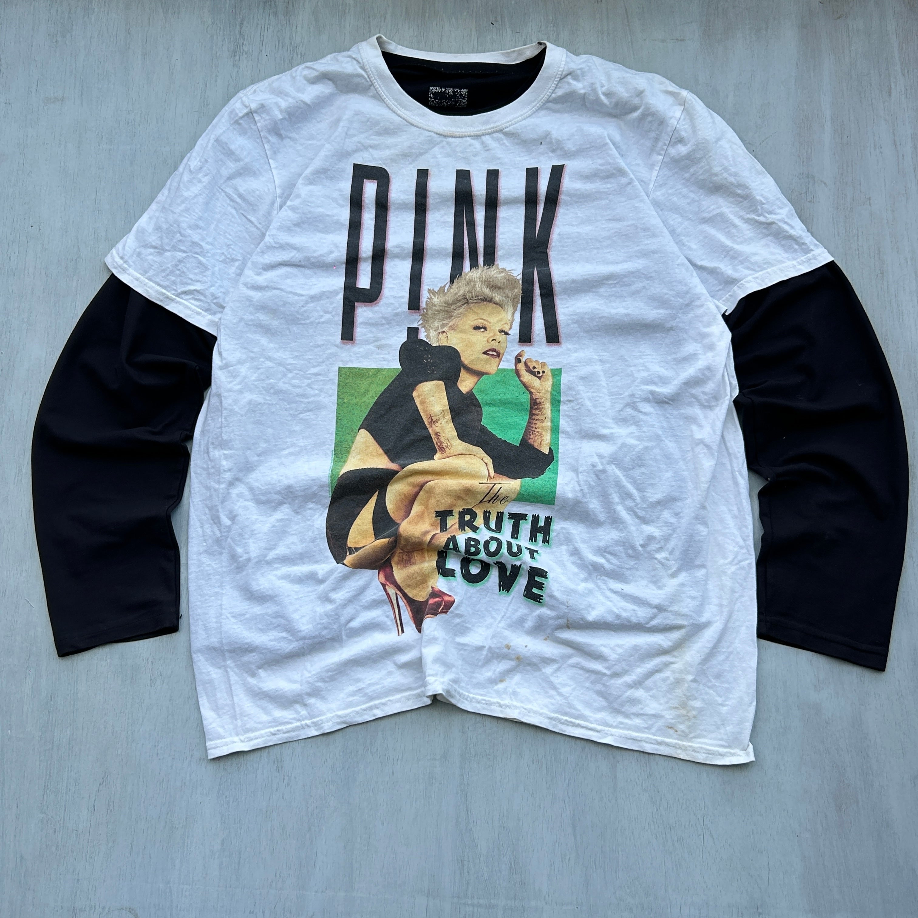 Pink “Truth About Love” Graphic Layered Tee