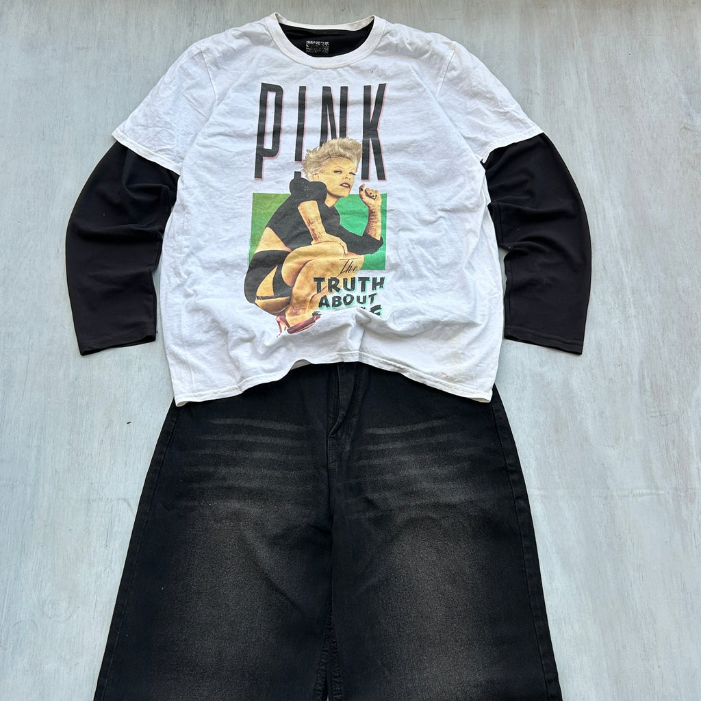 Pink “Truth About Love” Graphic Layered Tee