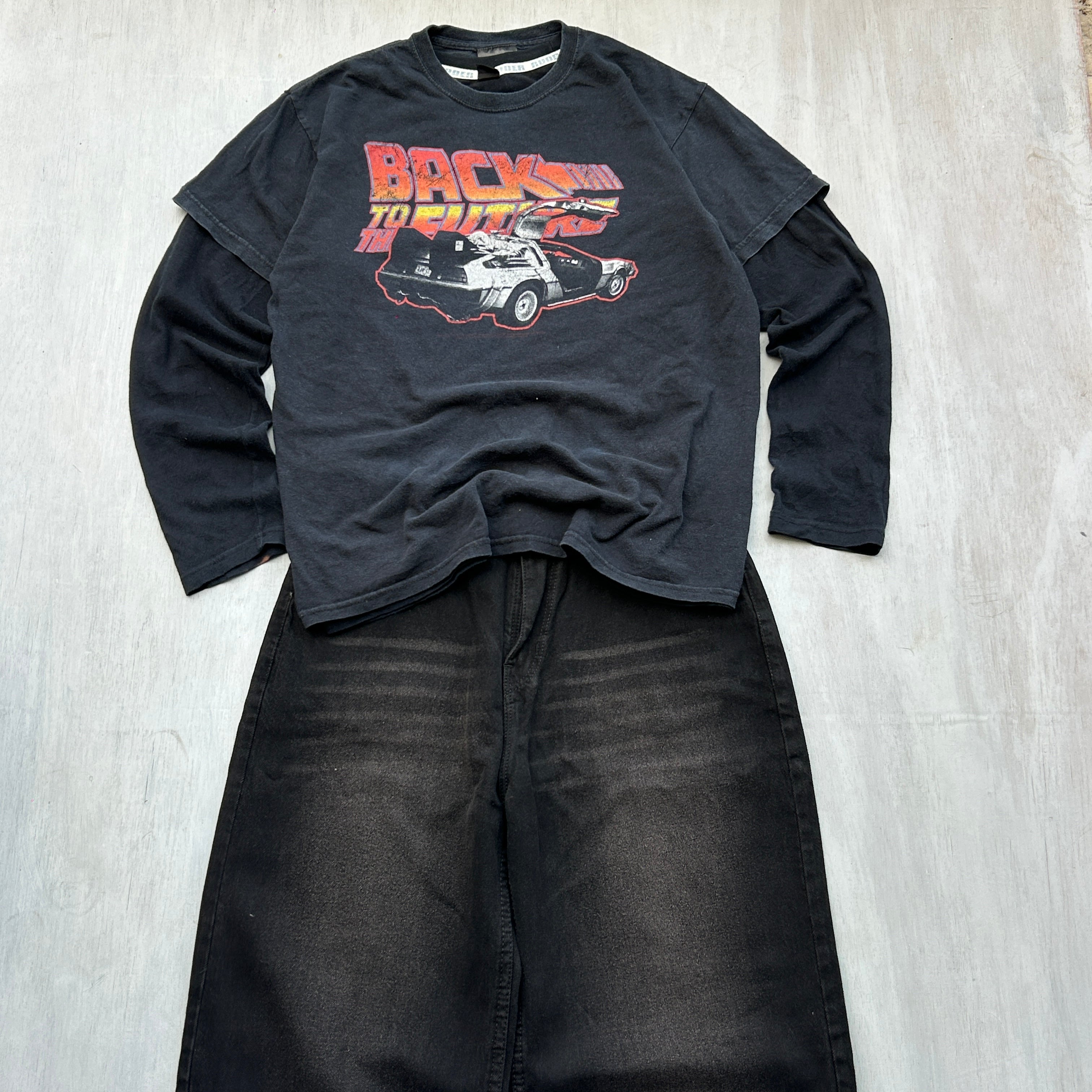 Back to the Future DeLorean Graphic Layered Tee