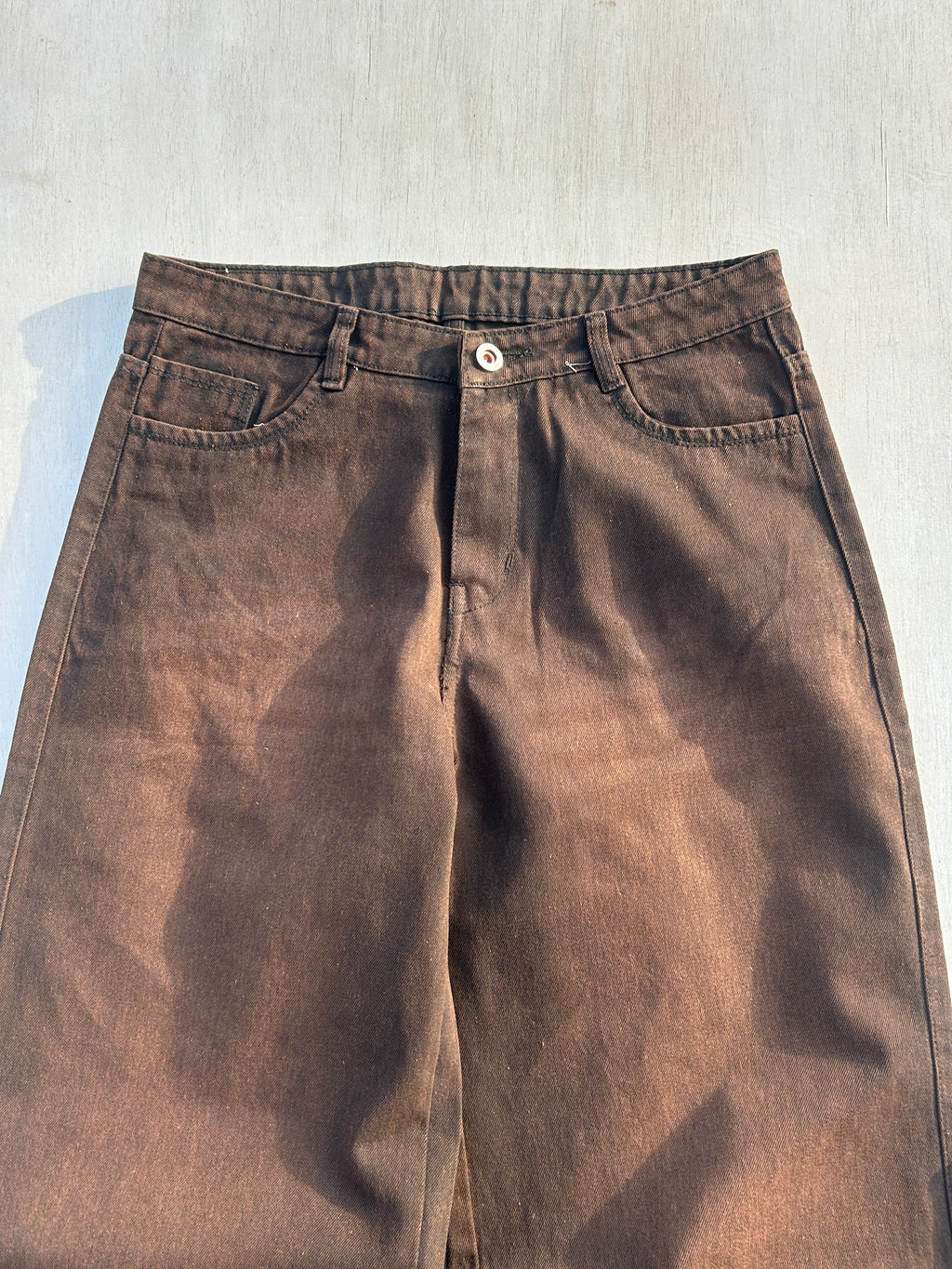 Washed Brown Vintage Baggy Jeans