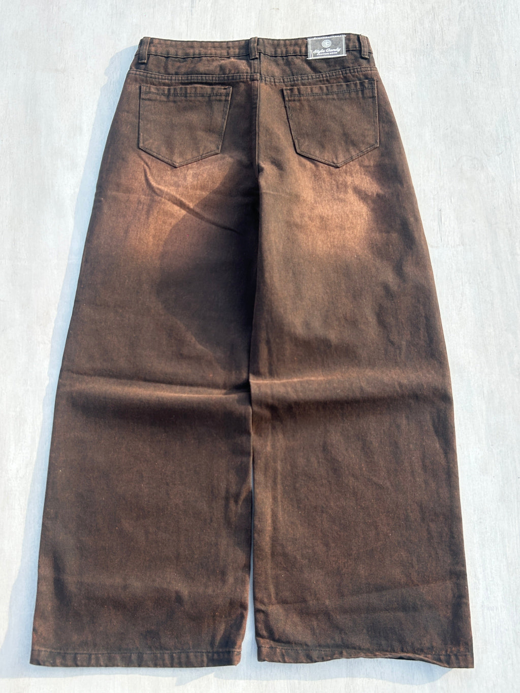 Washed Brown Vintage Baggy Jeans