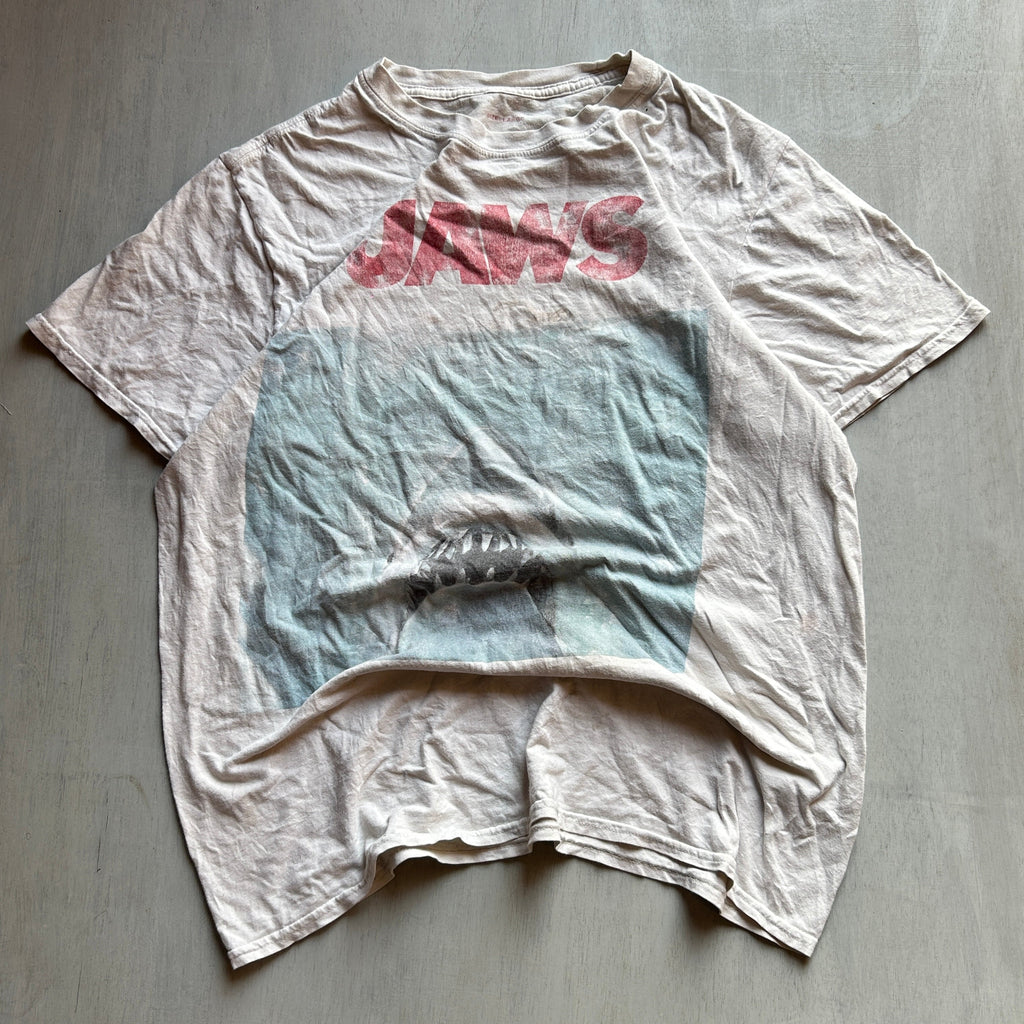 Jaws Vintage Movie Graphic Tee (Off-White Fade)