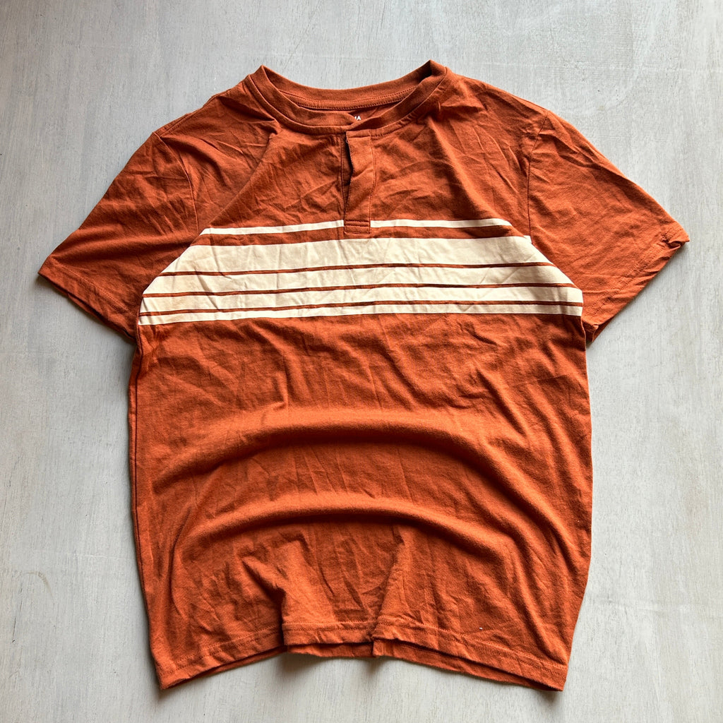Rust Stripe Henley Tee (Vintage Wash)
