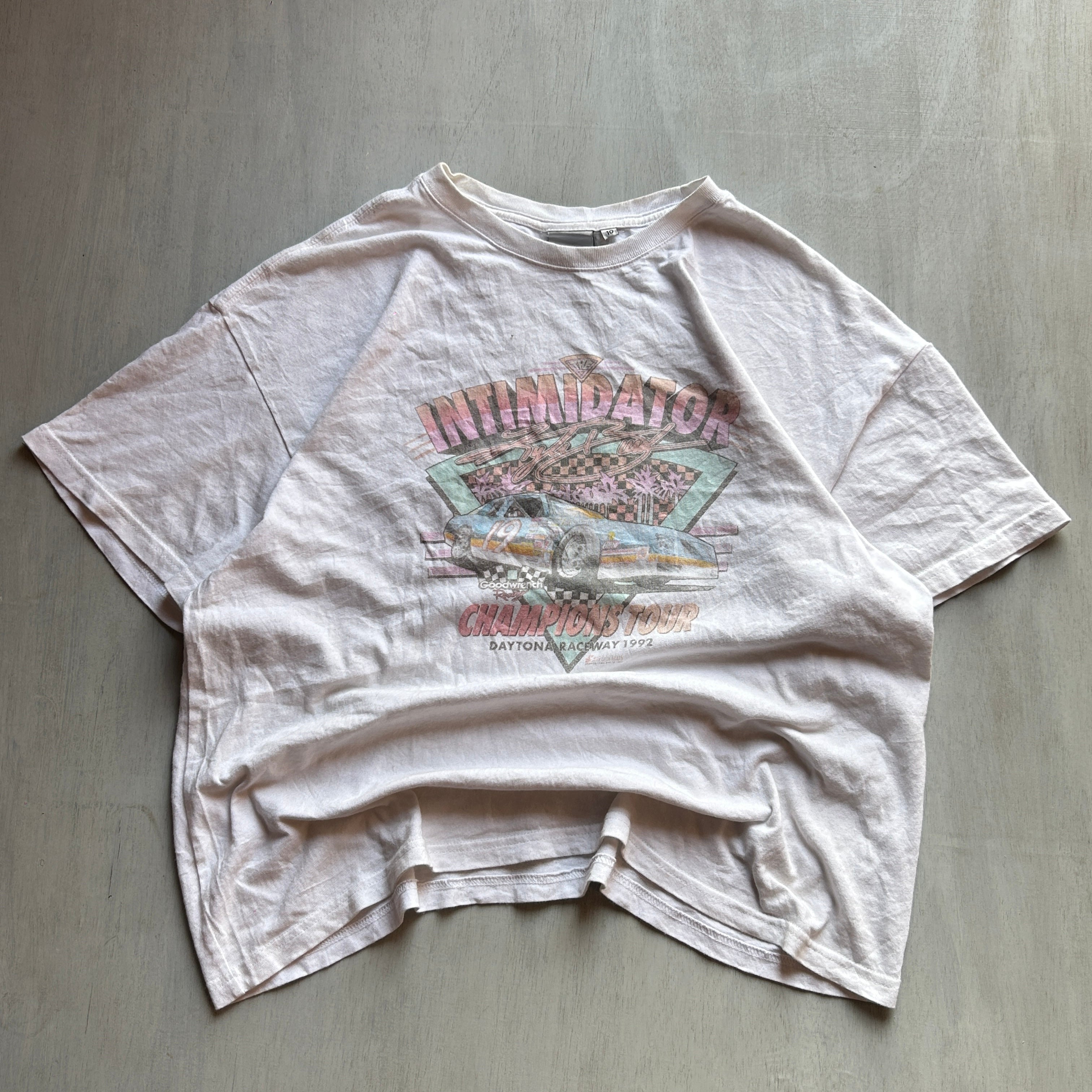 Intimidator Racing Vintage Tee (Off-White Fade)