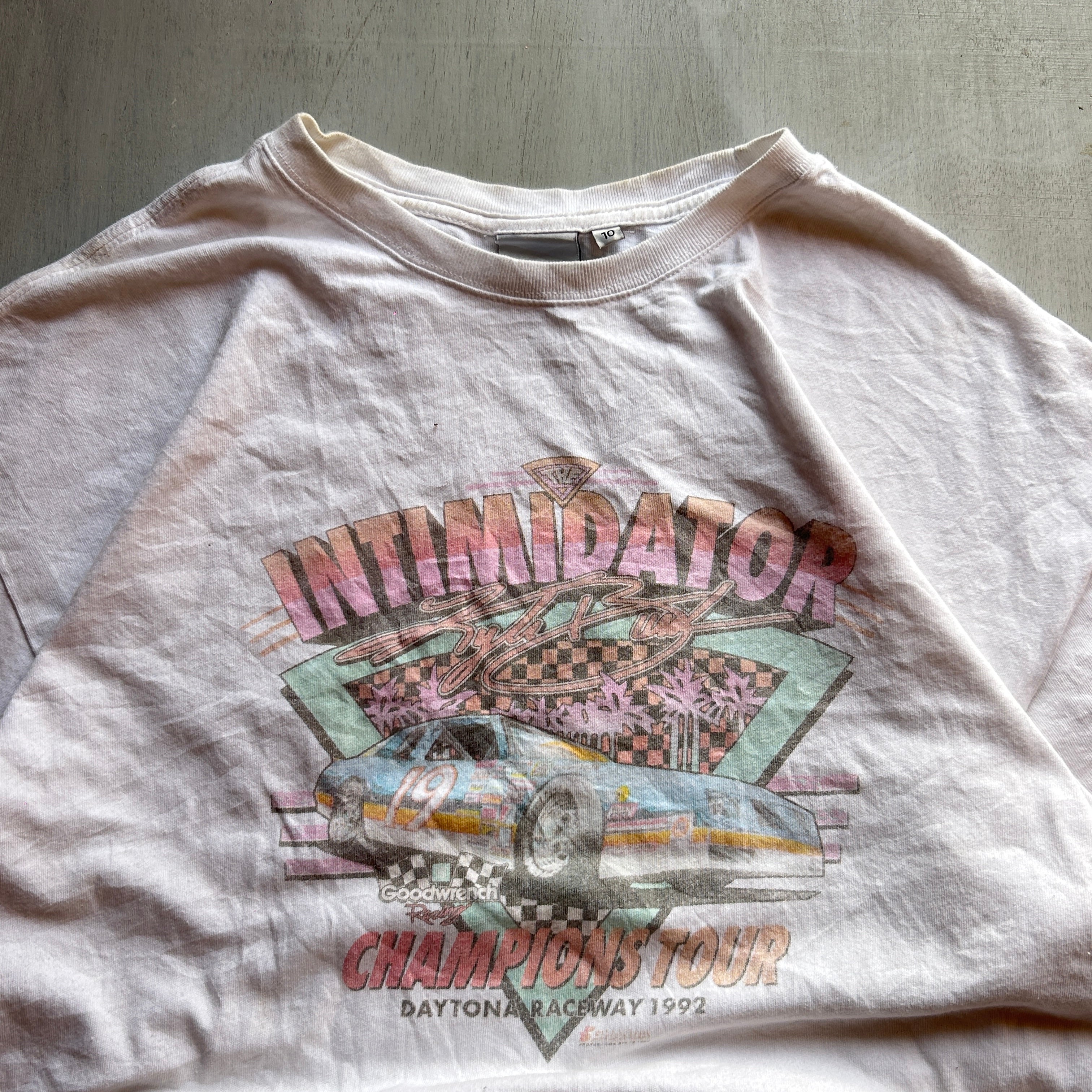 Intimidator Racing Vintage Tee (Off-White Fade)