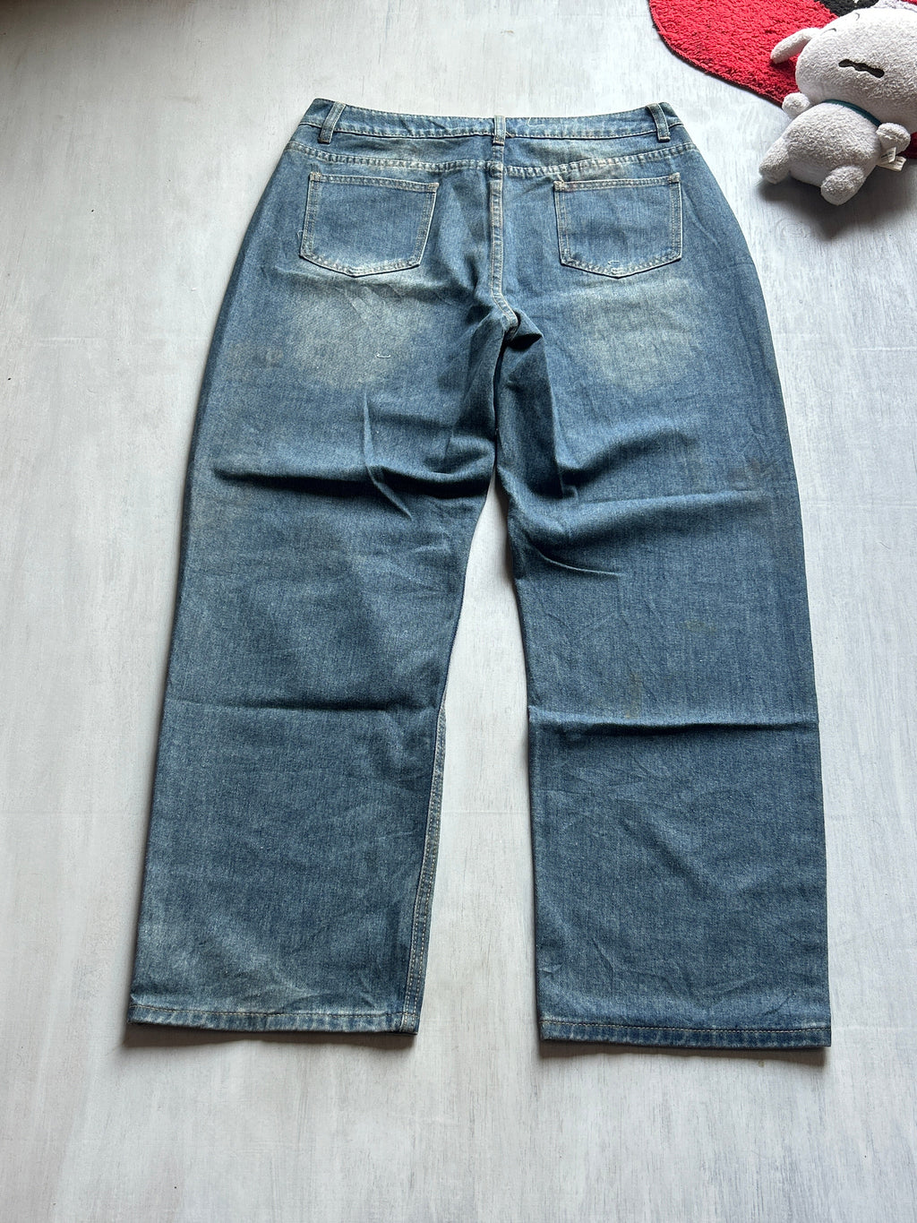 Medium Blue Button-Fly Straight-Leg Denim - (XL)