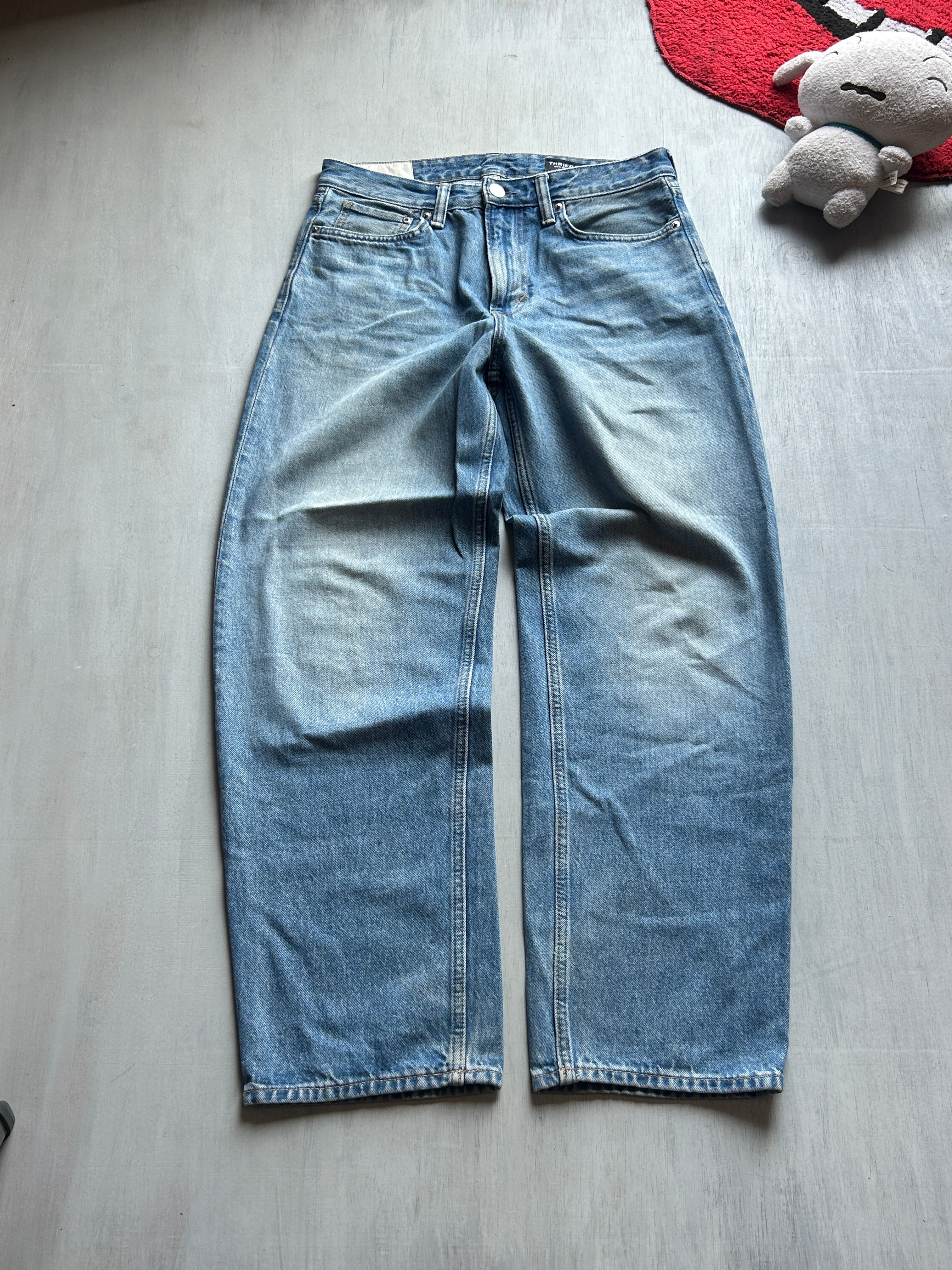 Classic Light Blue Wide-Leg Jeans - (L)