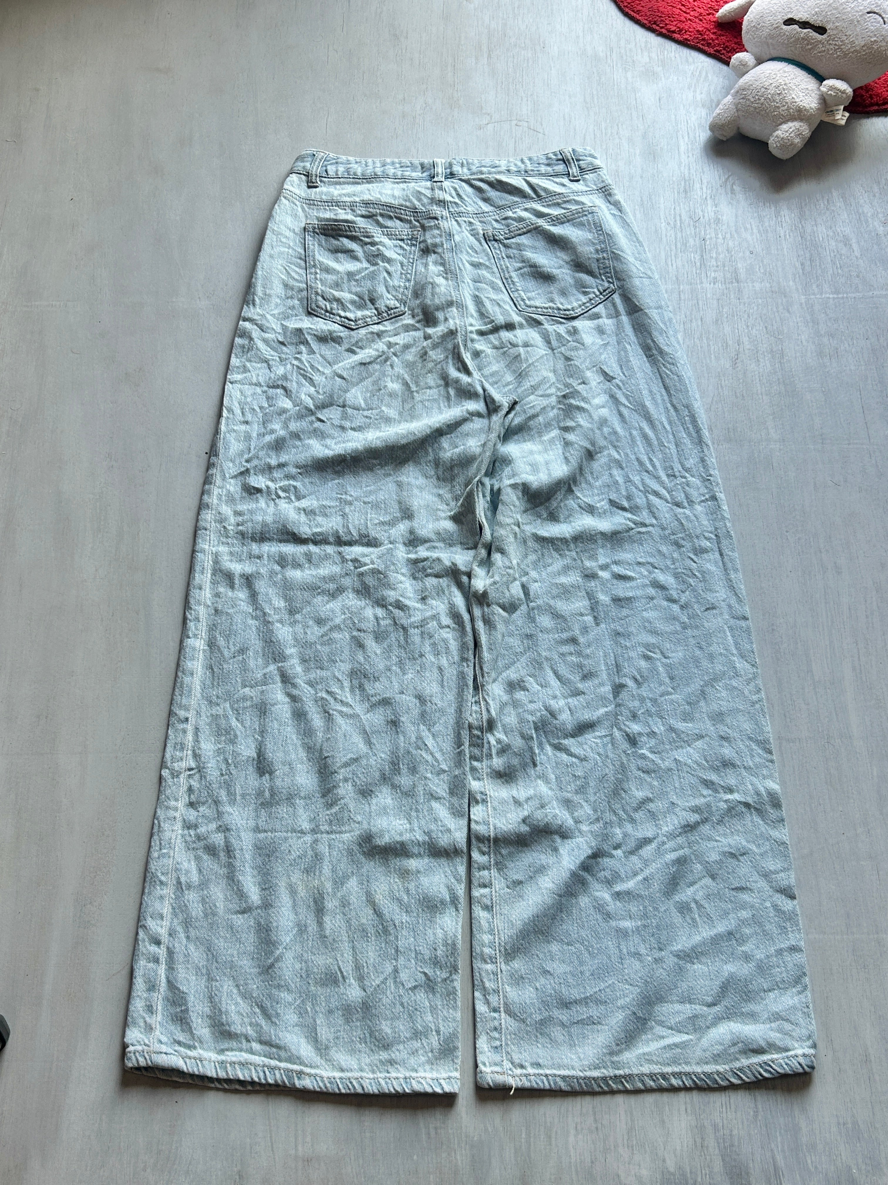 Ice Blue Wide-Leg Denim - (S)
