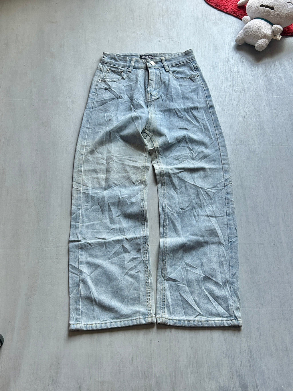 Light Wash Straight Wide Denim - (XS)