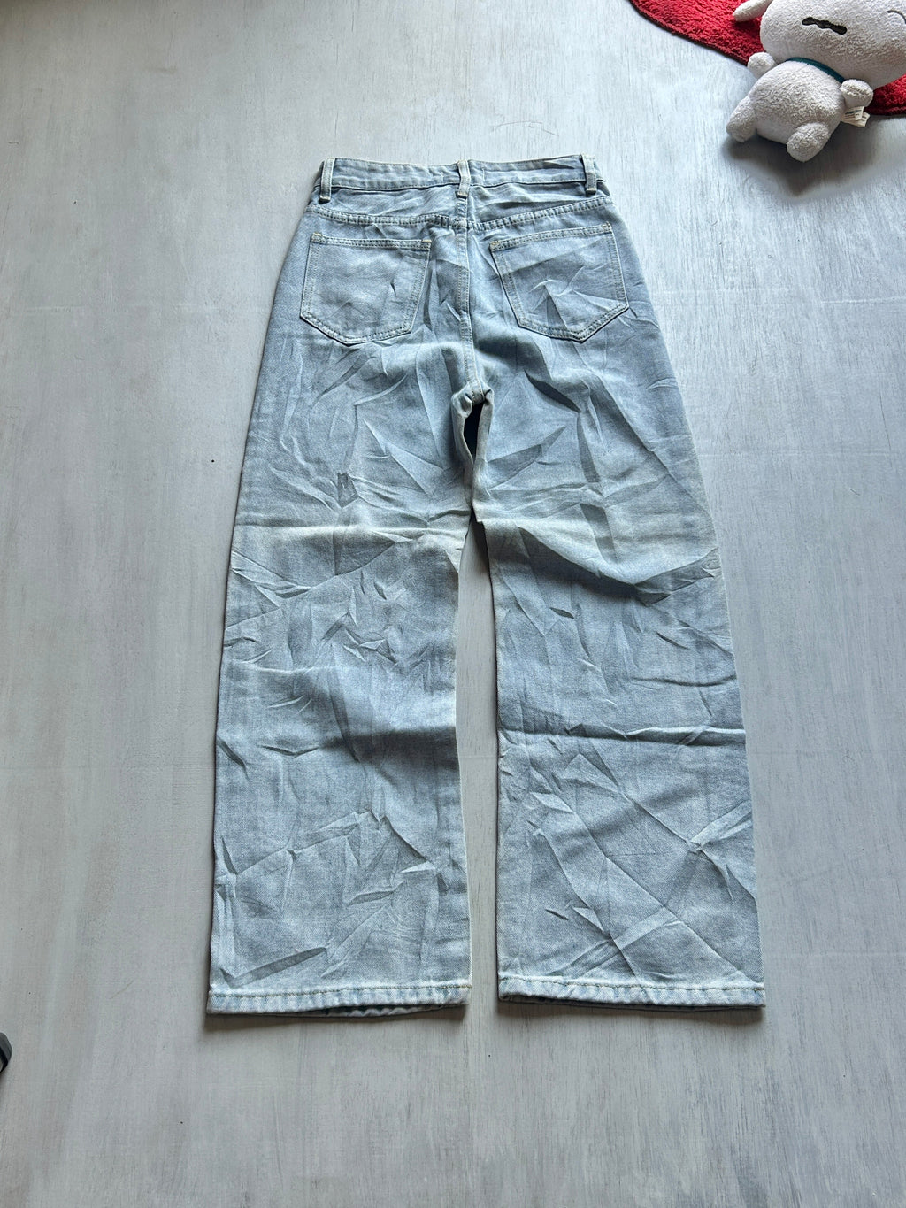 Light Wash Straight Wide Denim - (XS)