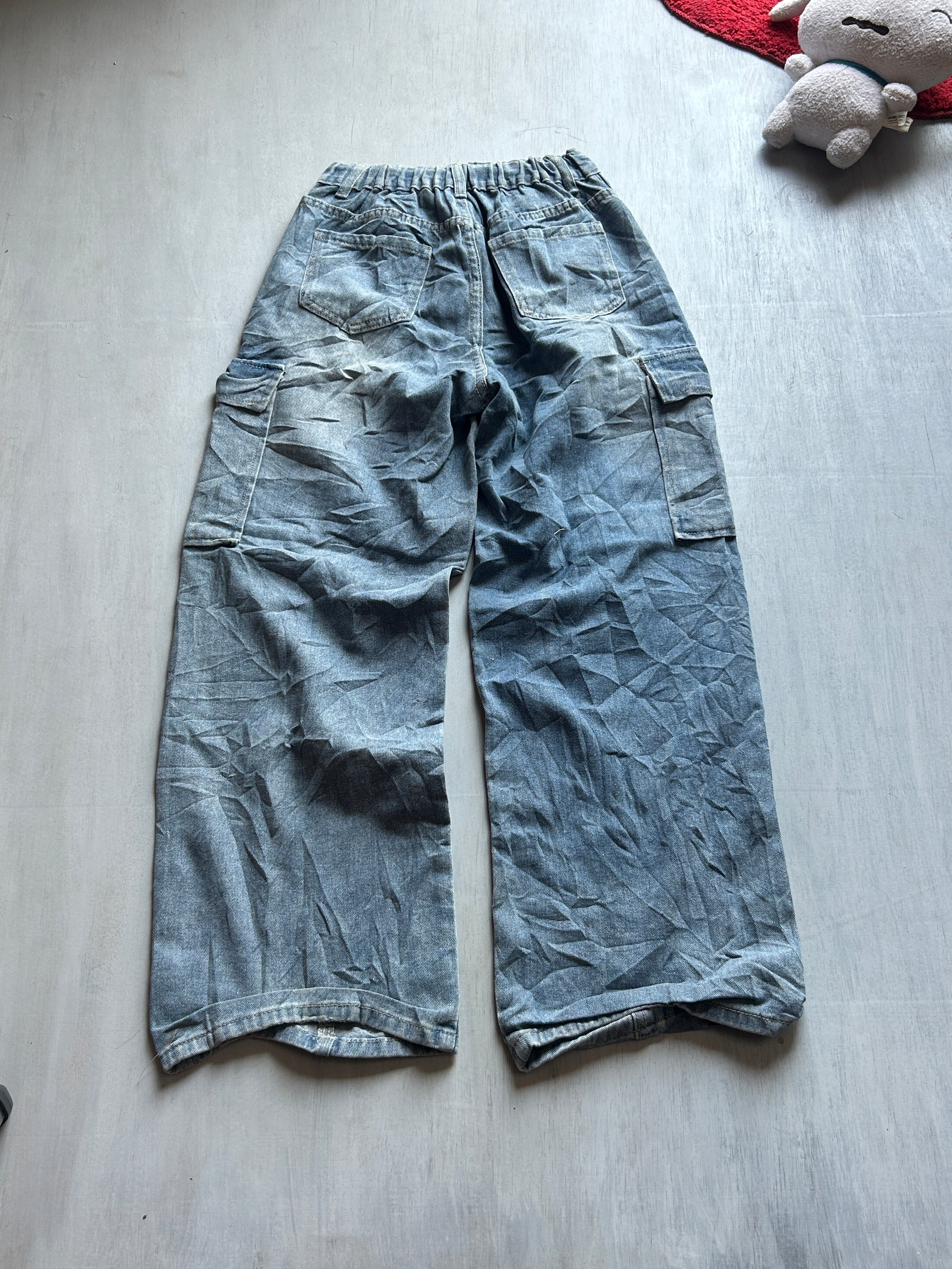 Vintage Blue Denim Cargo Pants - (XS)