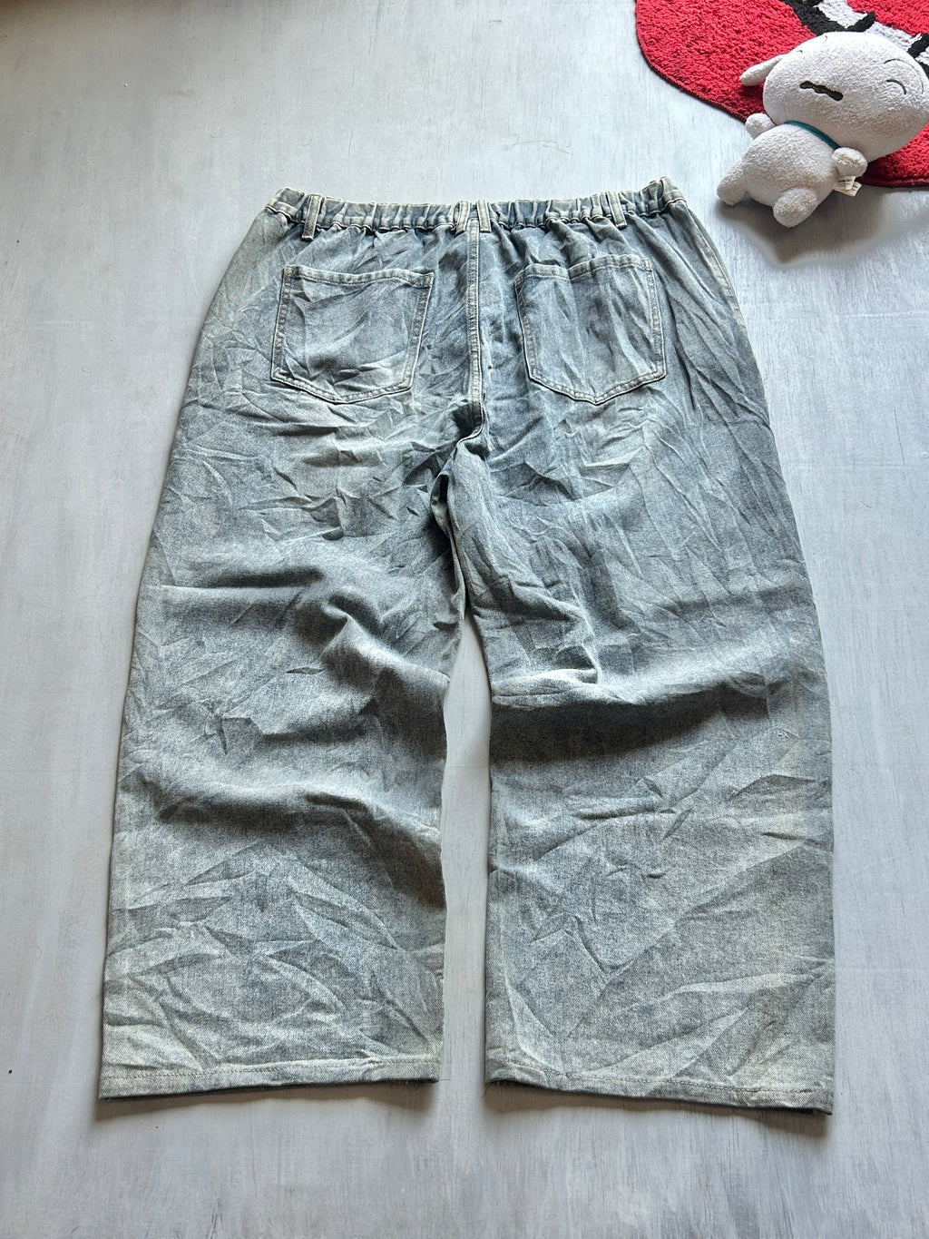 Vintage Grey Wash Wide-Leg Jeans - (4XL)