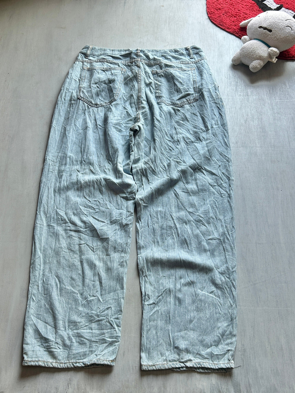Light Blue Relaxed Wide-Leg Jeans - (XL)