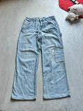 Light Blue Utility Wide-Leg Jeans - (M)