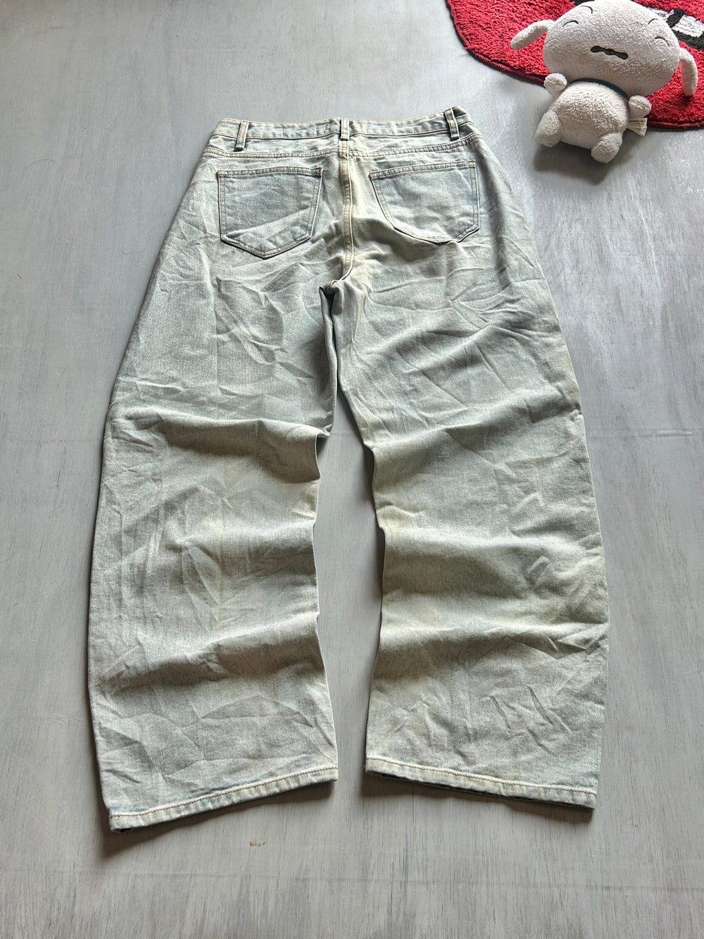 Washed Sage Wide-Leg Jeans - (M)