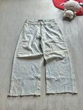 Off-White Frayed Wide-Leg Jeans - (S)