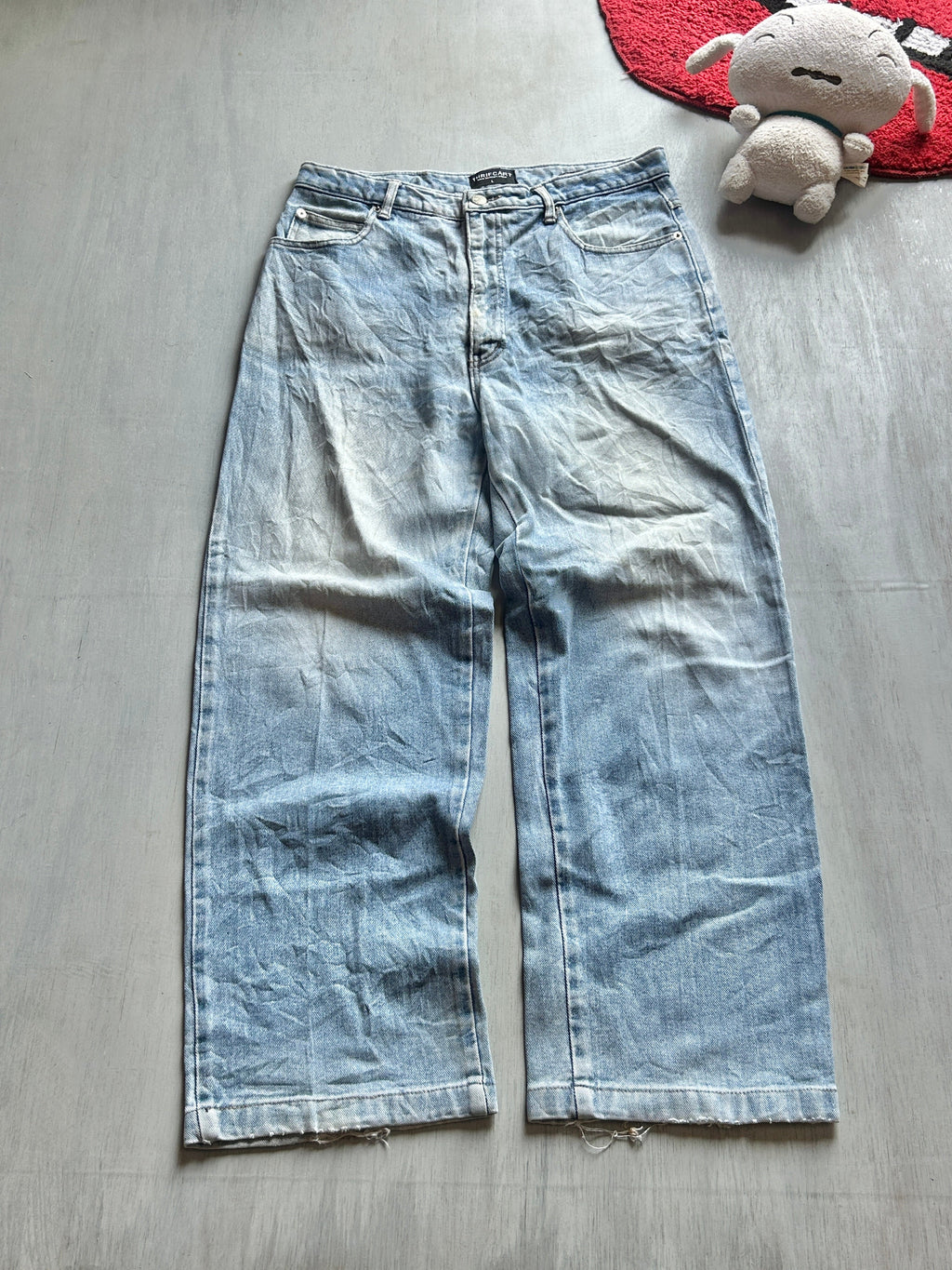 Light Blue Vintage Wide-Leg Jeans - (L)