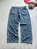 Classic Dark Wash Wide-Leg Jeans - (L)