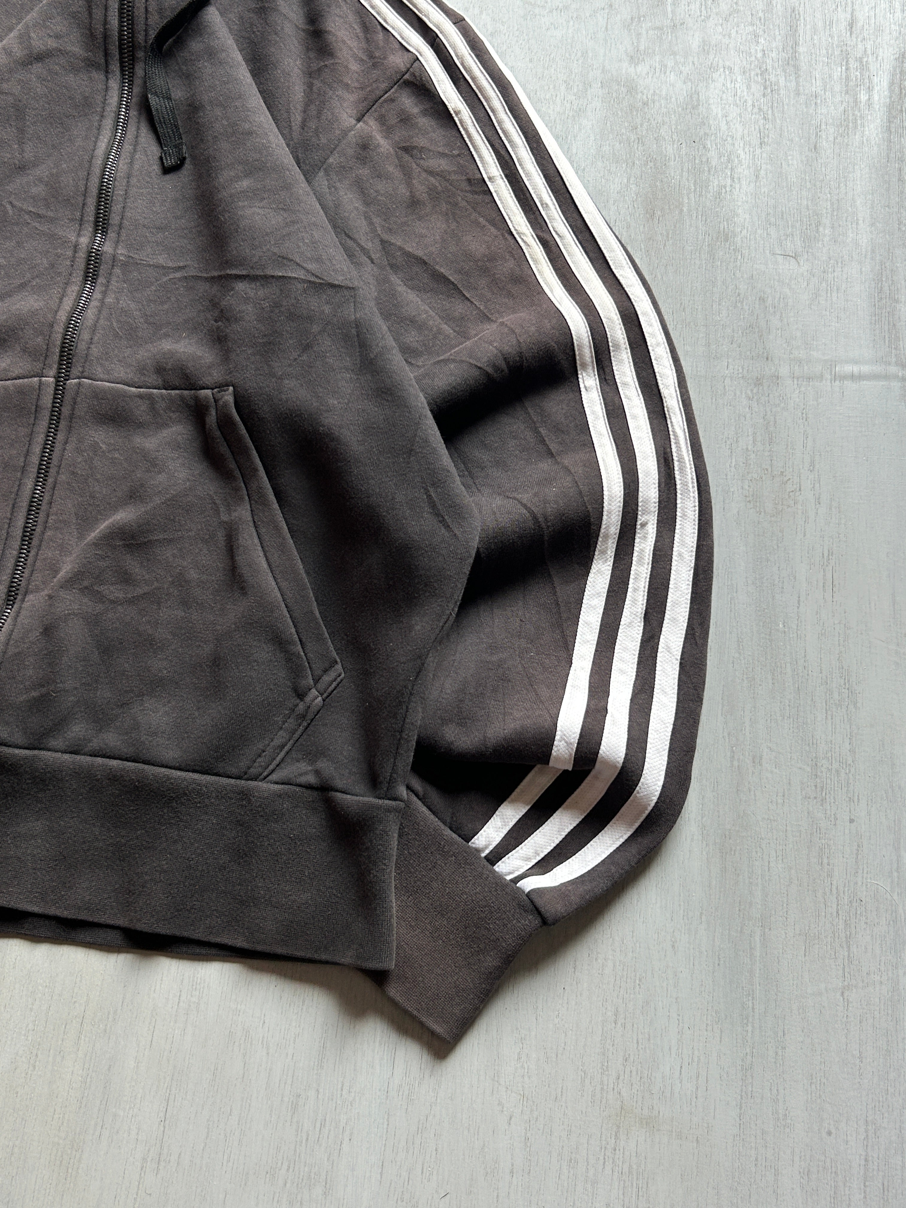 Black Stripe Zip-Up Hoodie