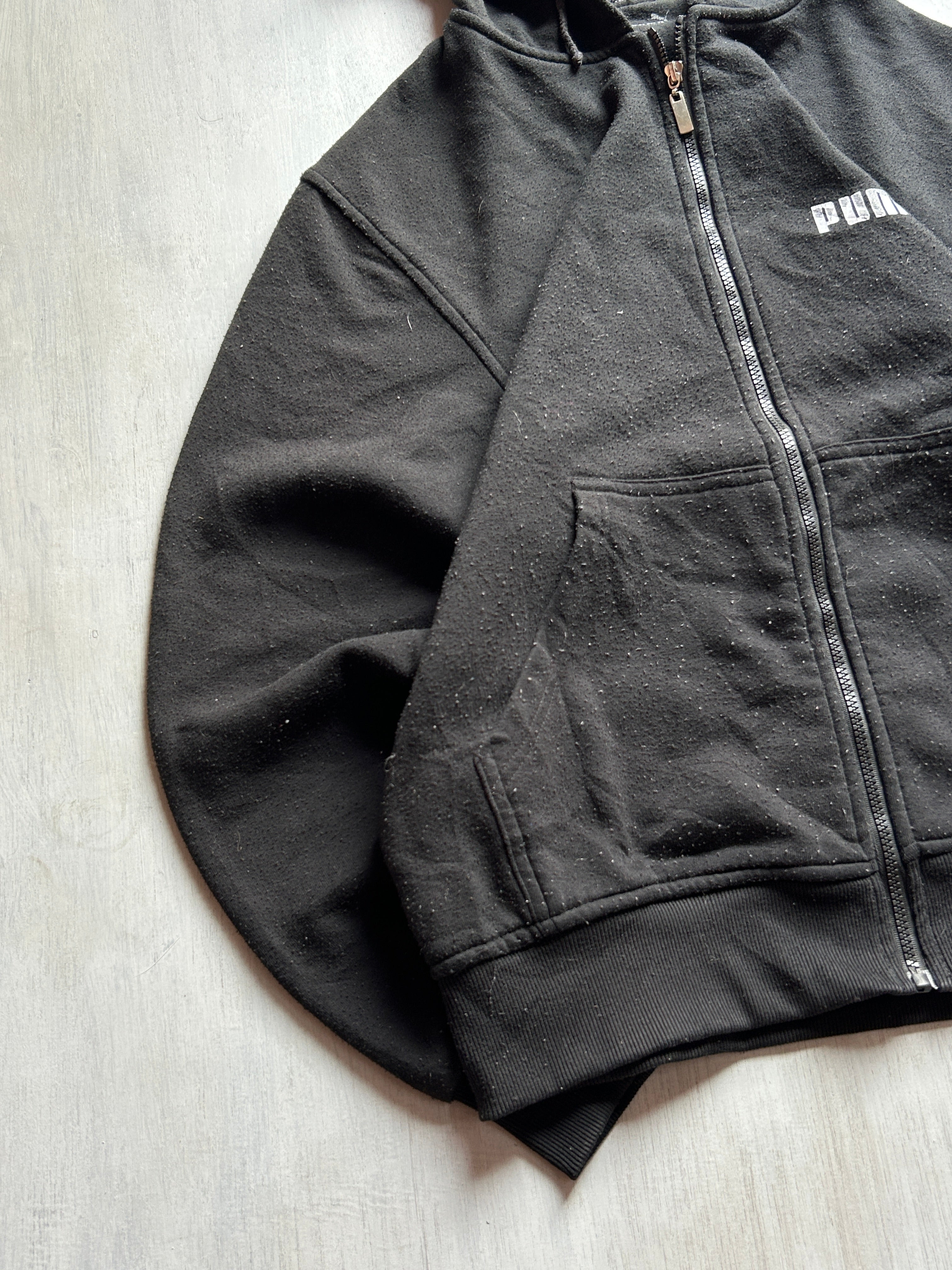 Black Essential Zip Hoodie