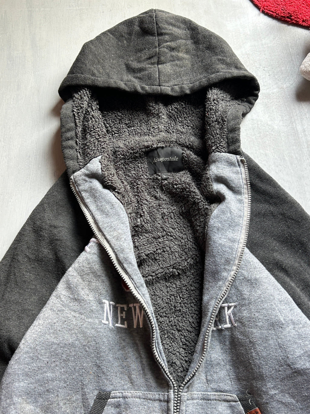 Grey &amp; Black Varsity Zip Hoodie