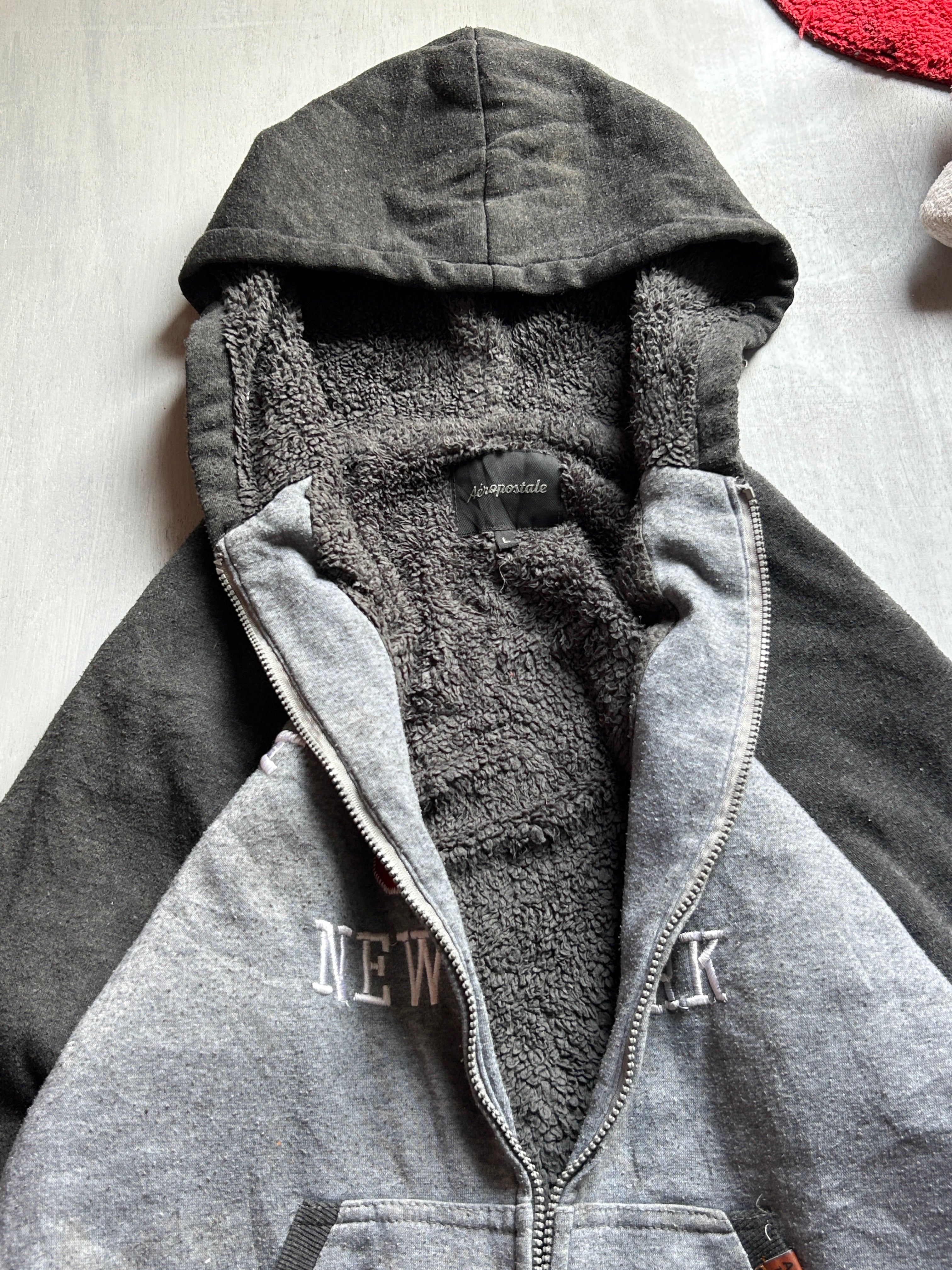 Grey &amp; Black Varsity Zip Hoodie