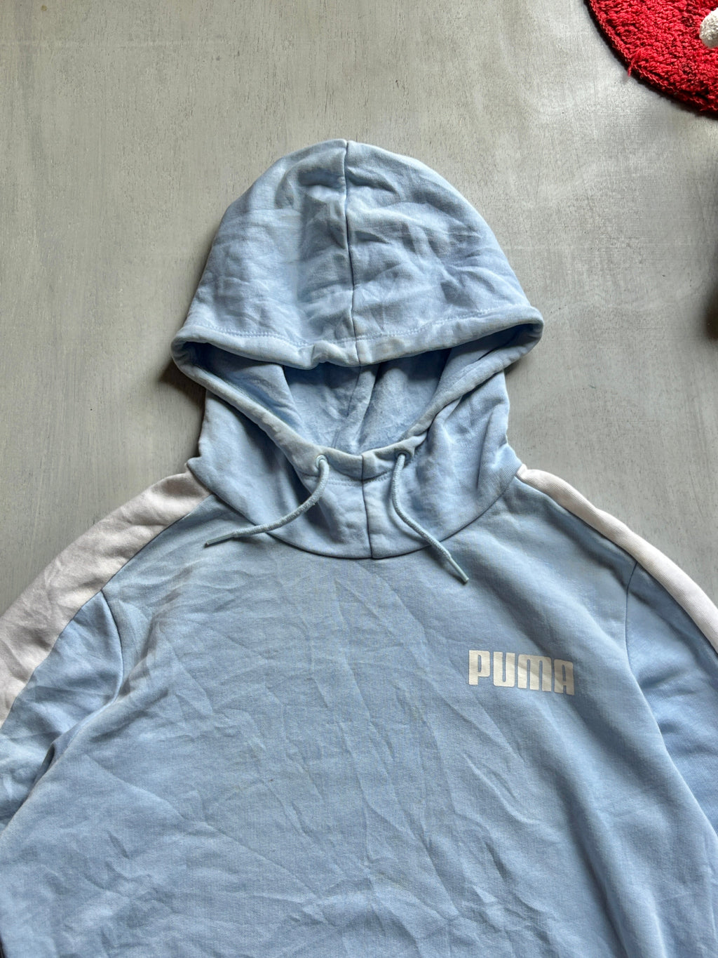 Baby Blue Contrast Sleeve Hoodie -