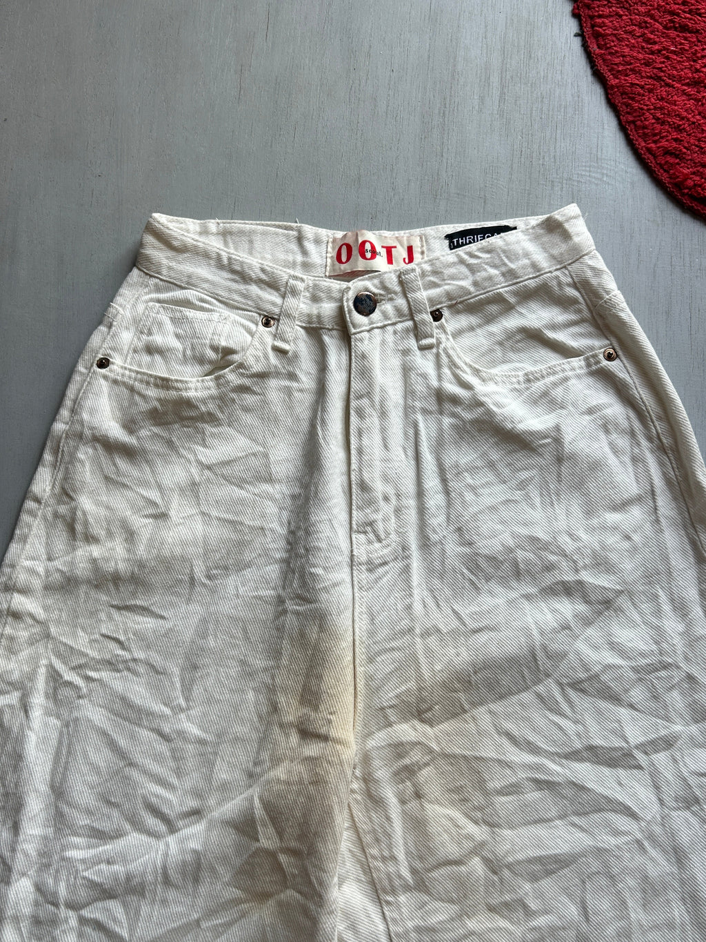 Ivory Drift Baggy Denim - (XS)