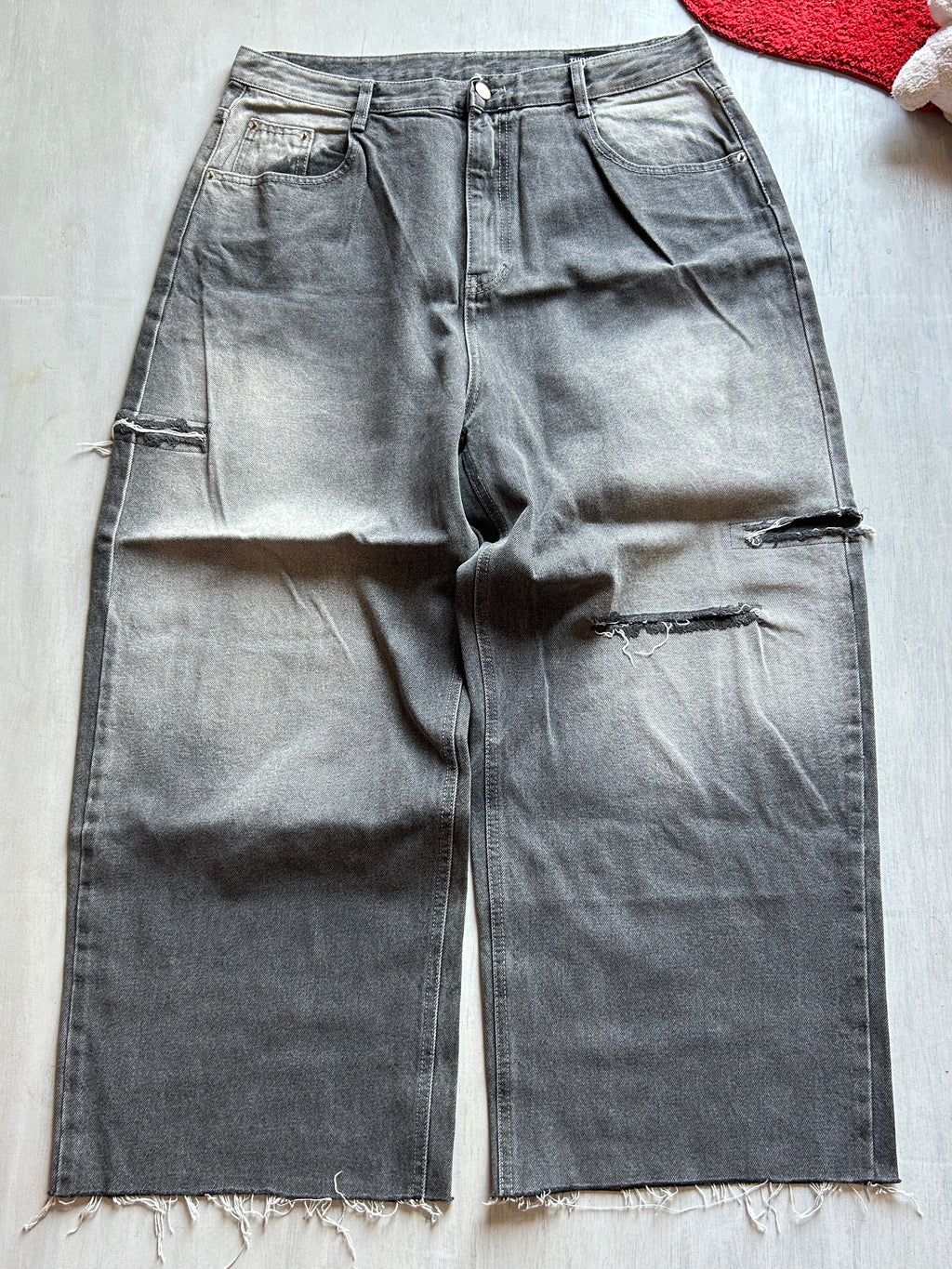 Ash Fade Distressed Baggy Denim - (XXL)