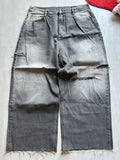 Ash Fade Distressed Baggy Denim - (XXL)