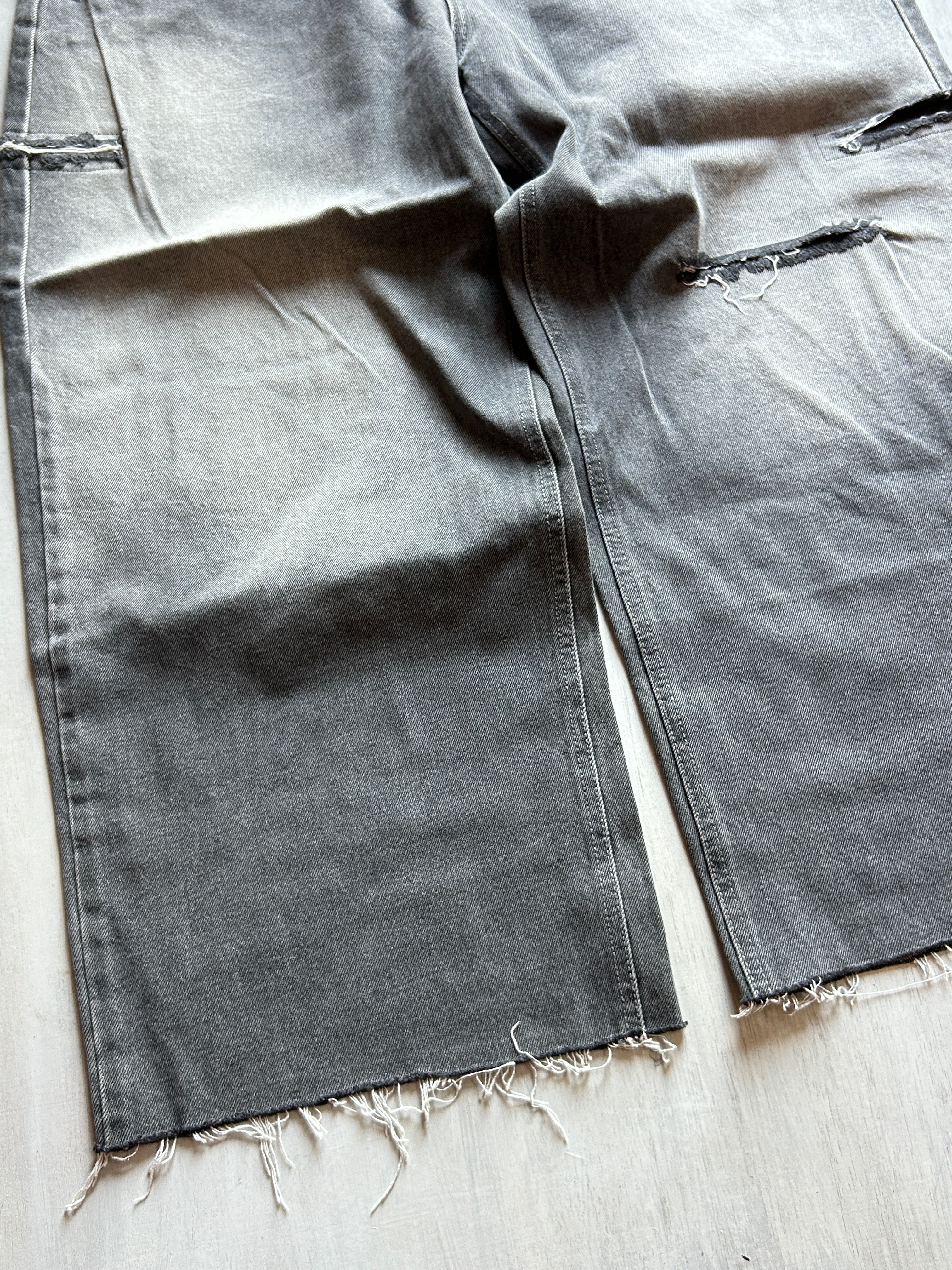 Ash Fade Distressed Baggy Denim - (XXL)