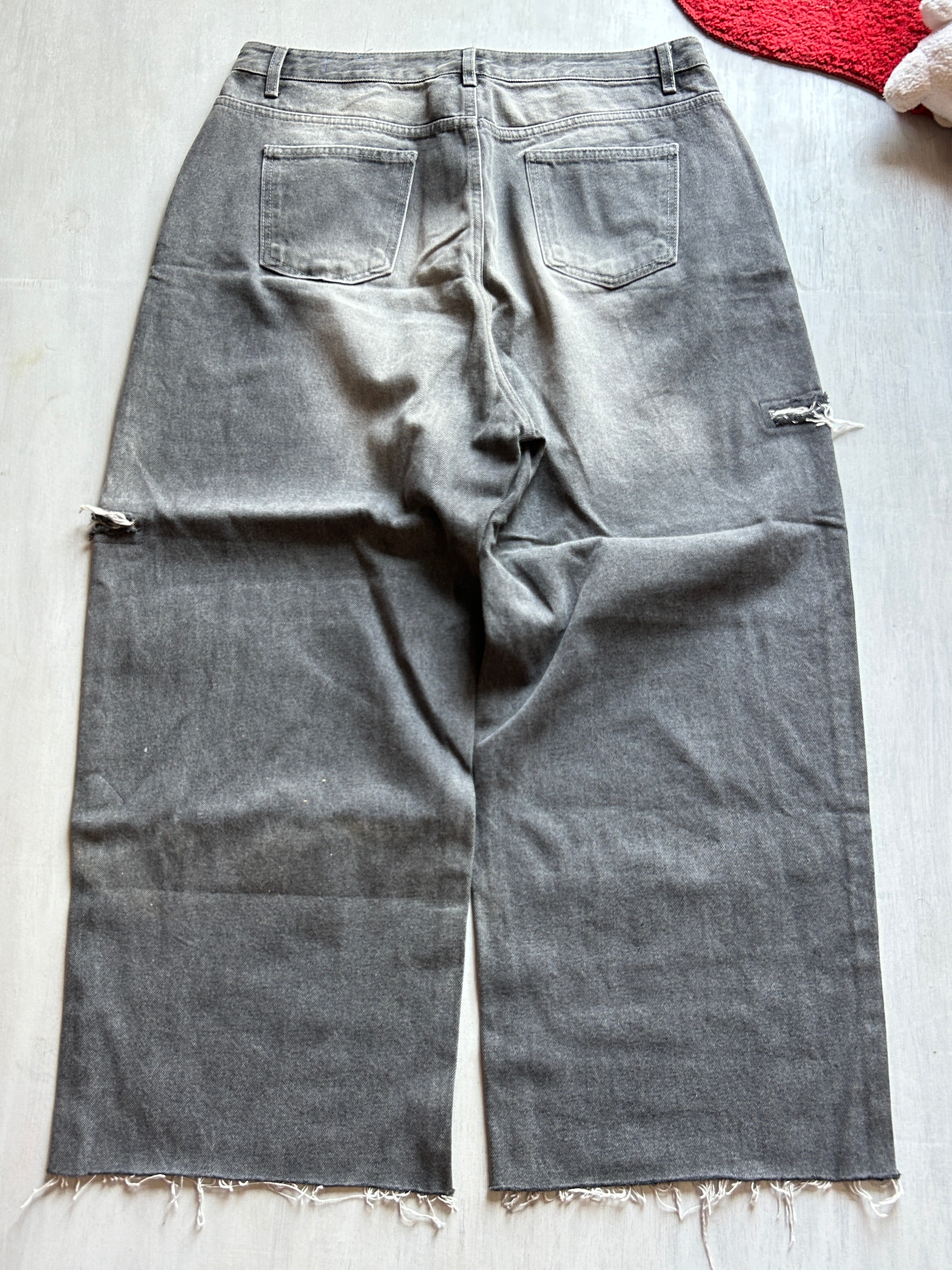 Ash Fade Distressed Baggy Denim - (XXL)