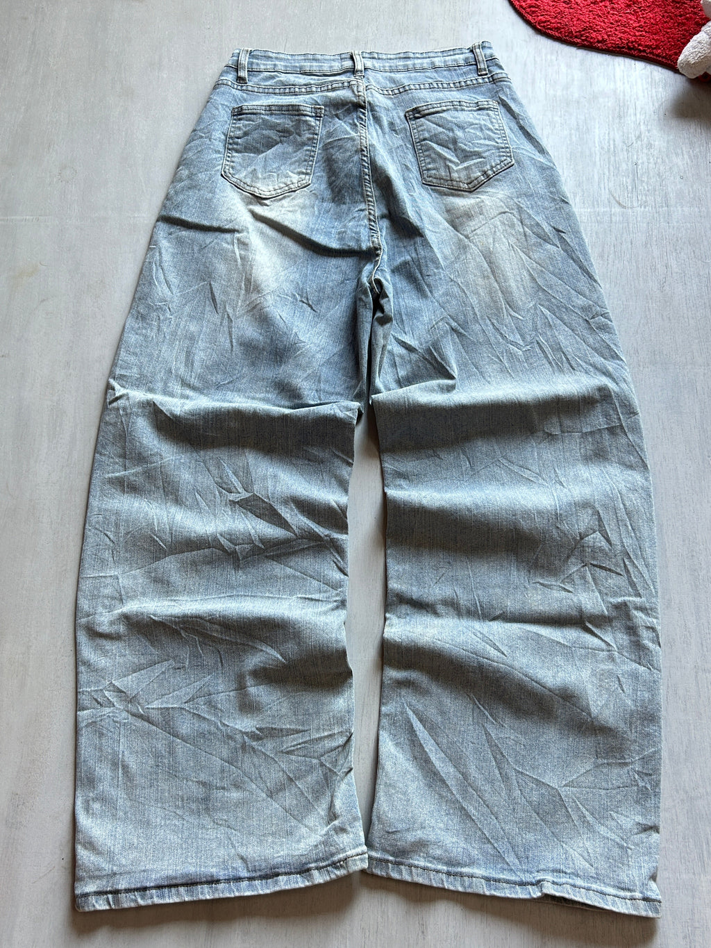 Frost Wash Wide-Leg Denim - (S)