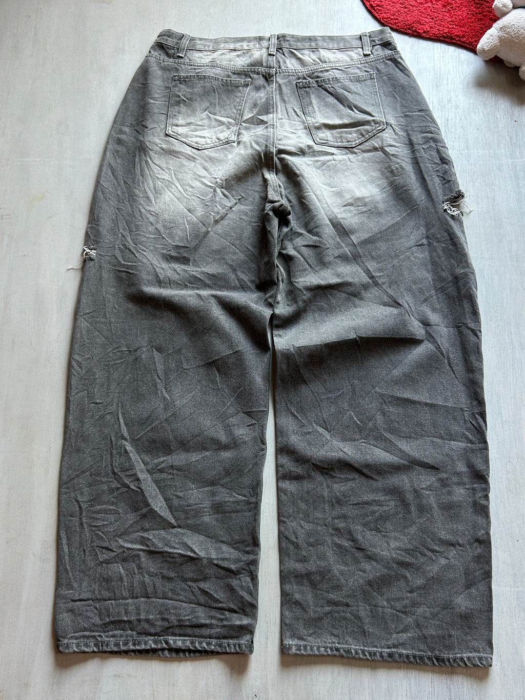 Smoked Distress Baggy Denim - (XXL)
