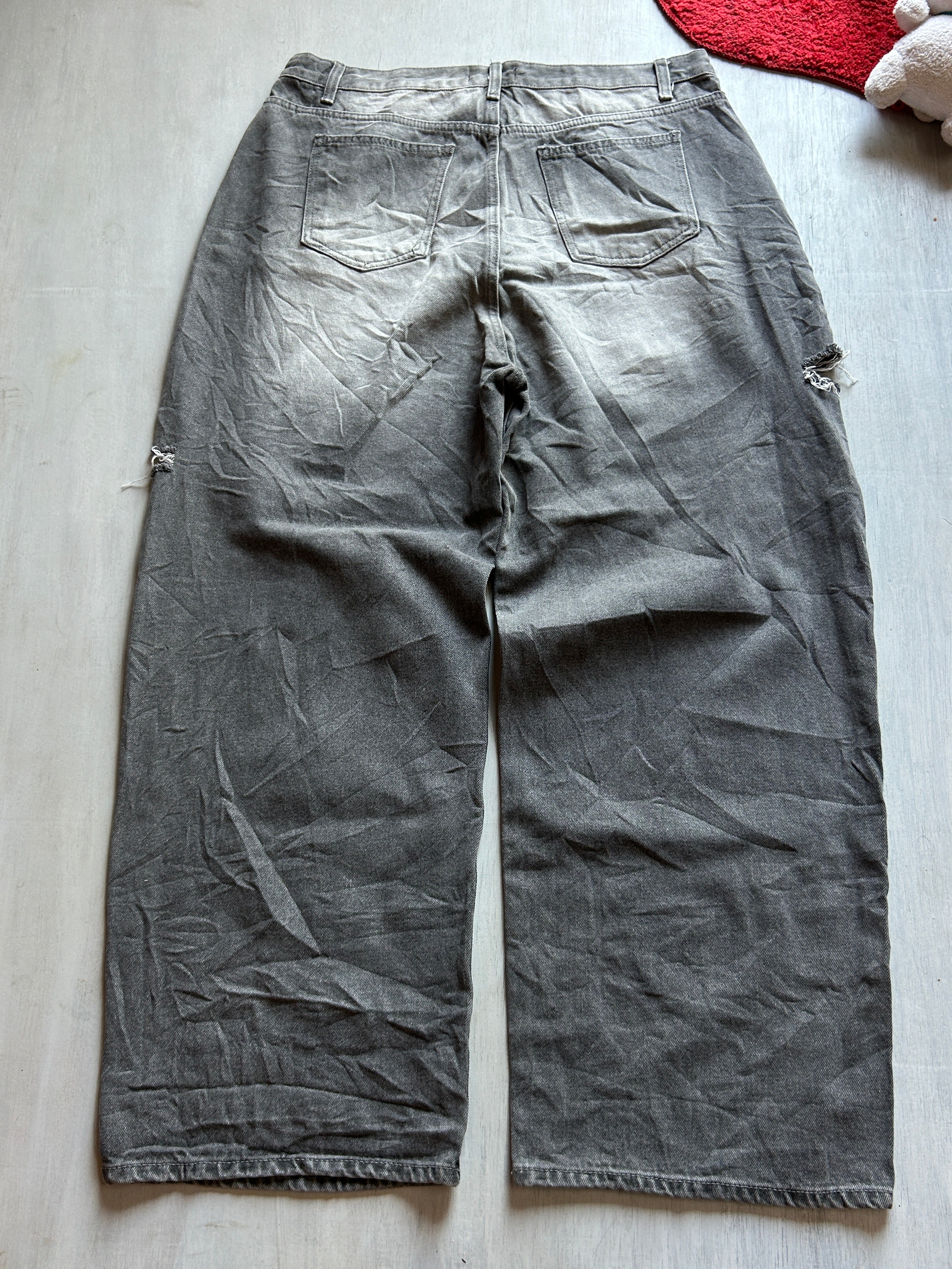 Smoked Distress Baggy Denim - (XXL)