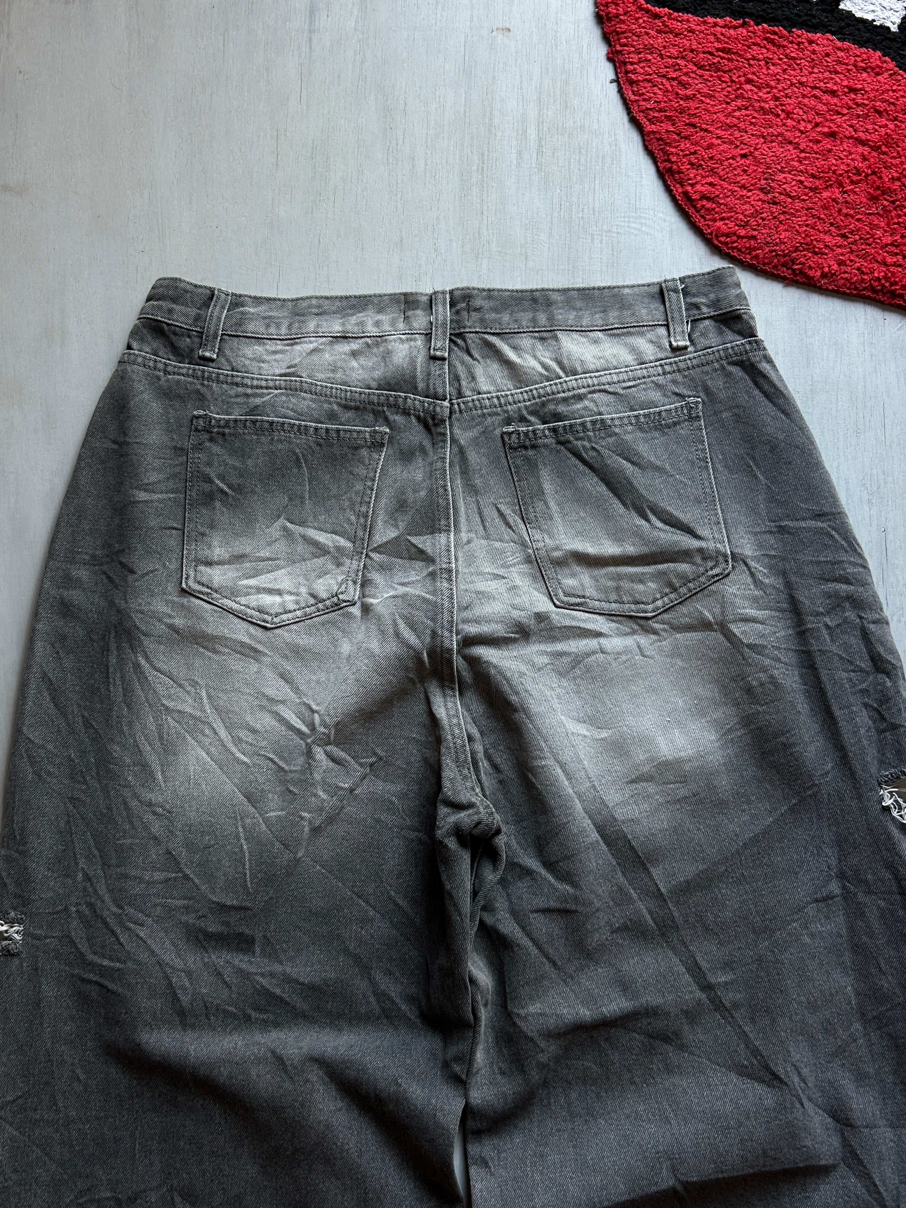 Smoked Distress Baggy Denim - (XXL)