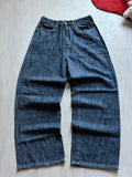 Deep Indigo Baggy Denim - (S)