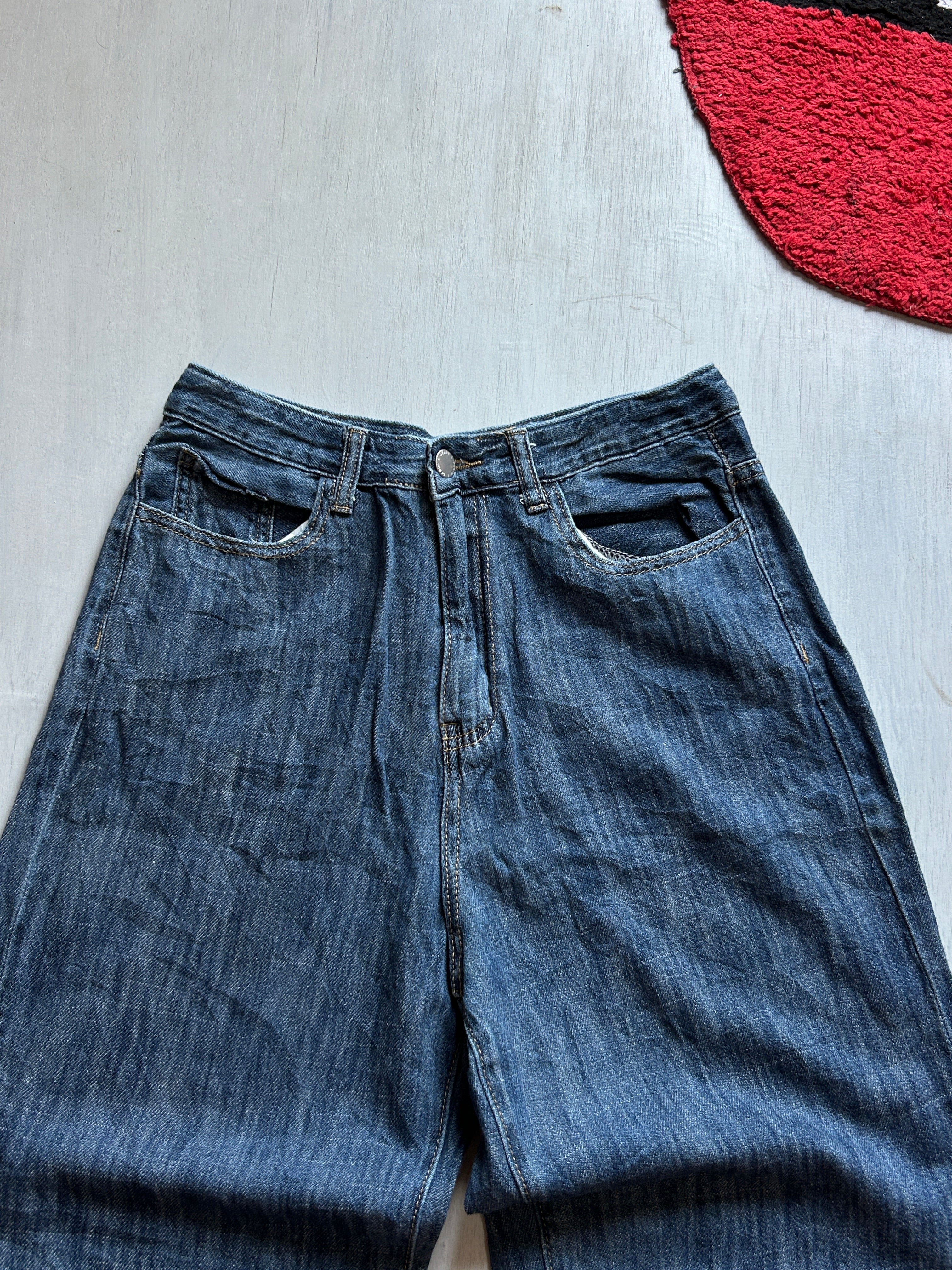 Deep Indigo Baggy Denim - (S)