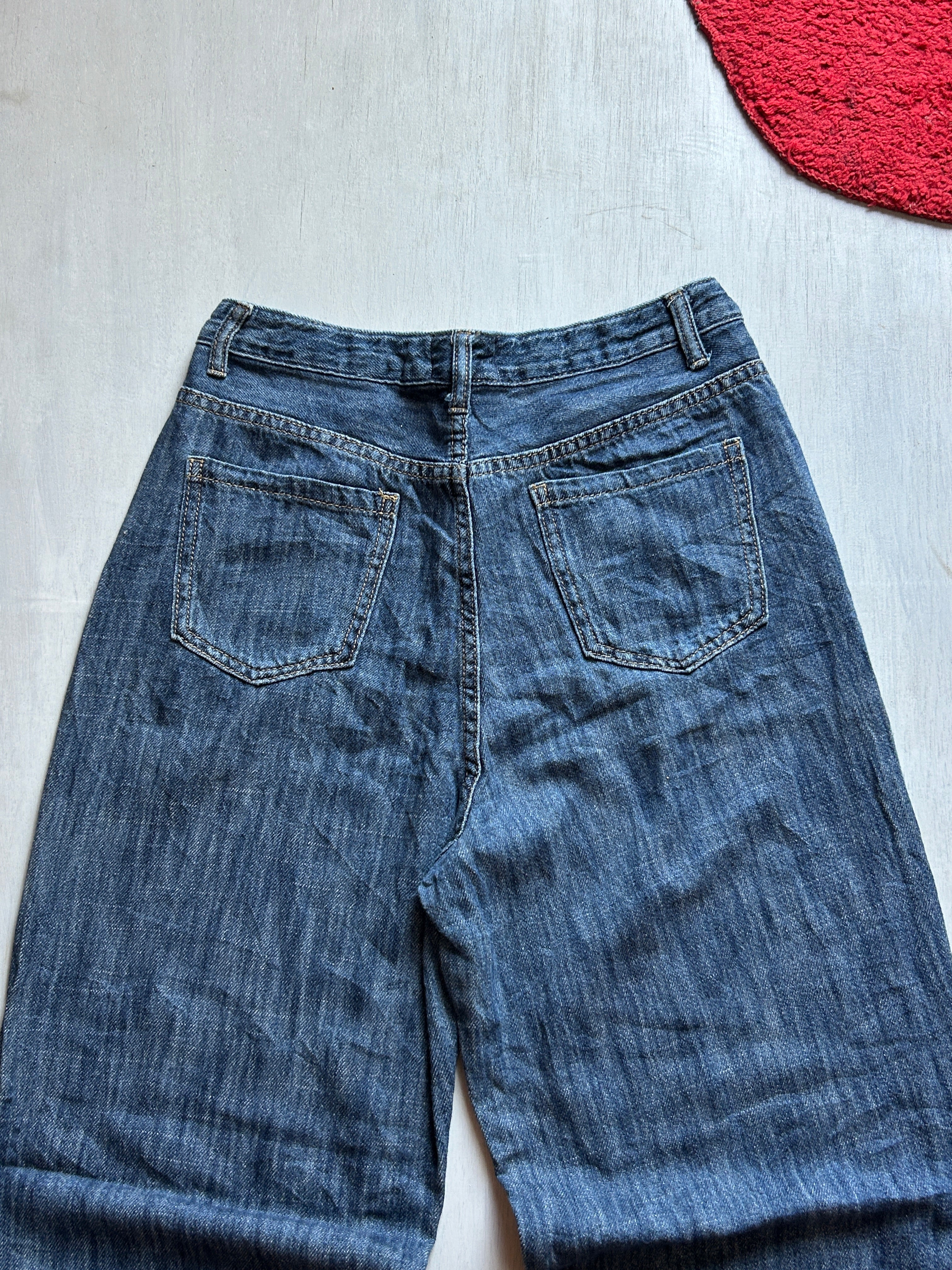Deep Indigo Baggy Denim - (S)