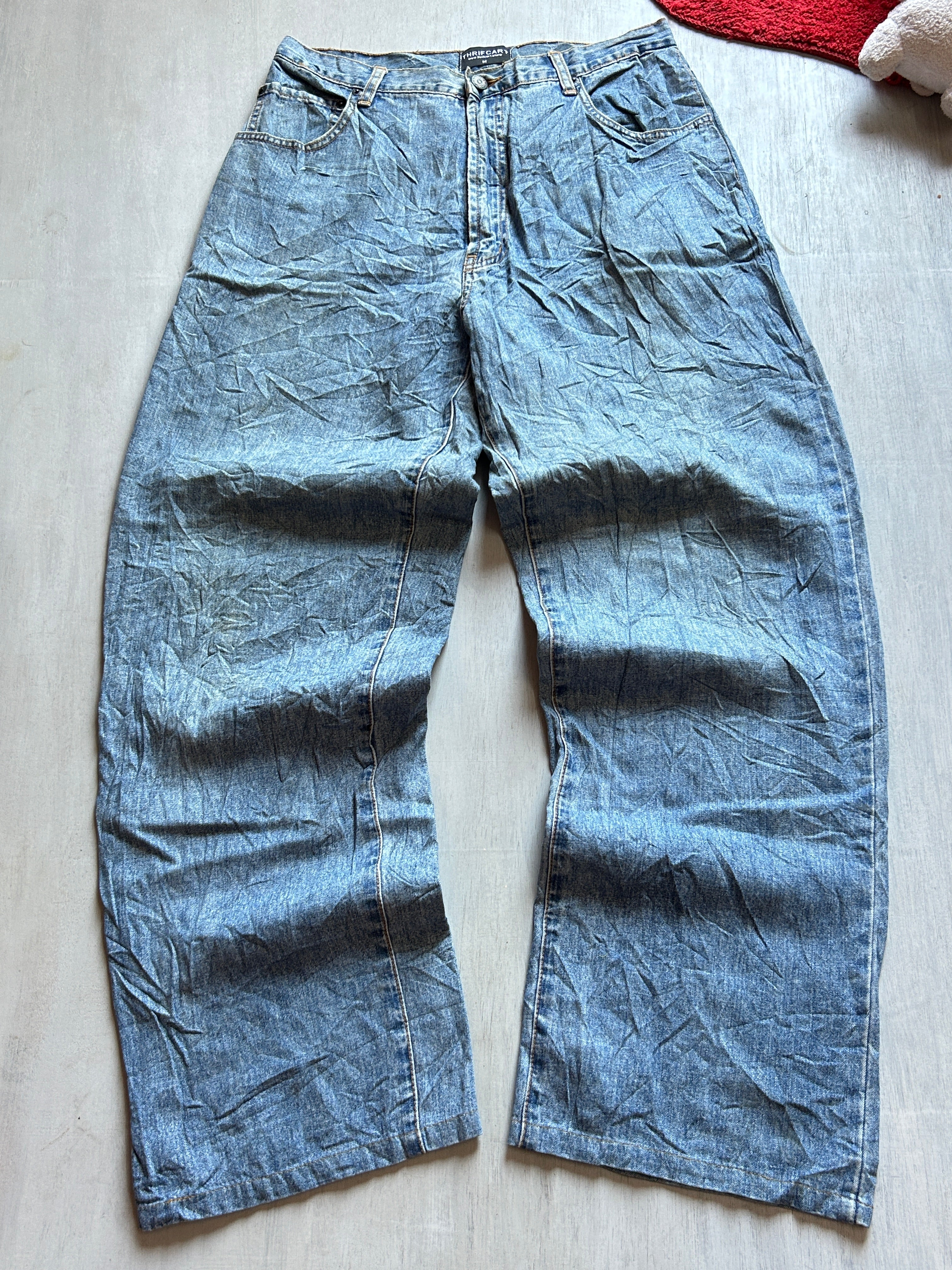 Vintage Crinkle Baggy Denim - (M)