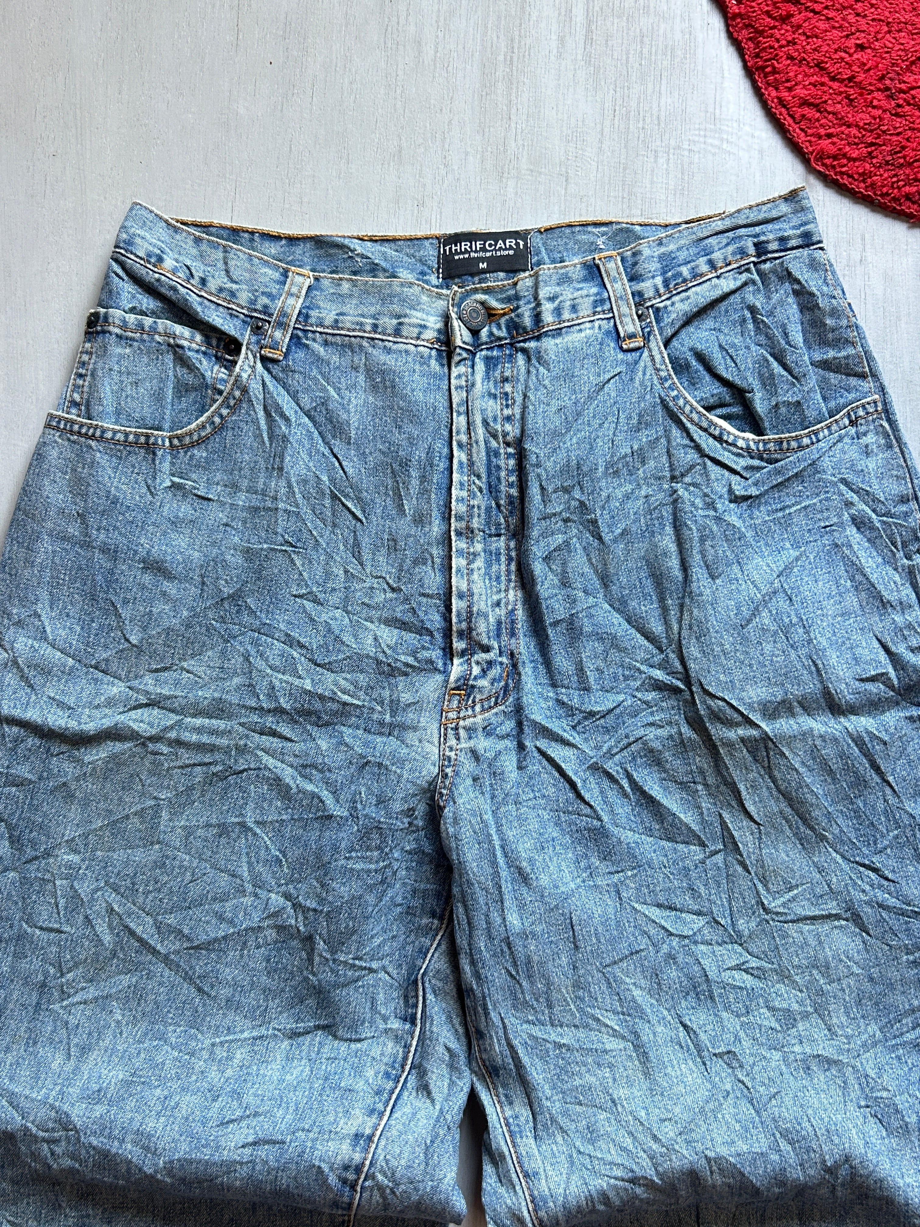 Vintage Crinkle Baggy Denim - (M)