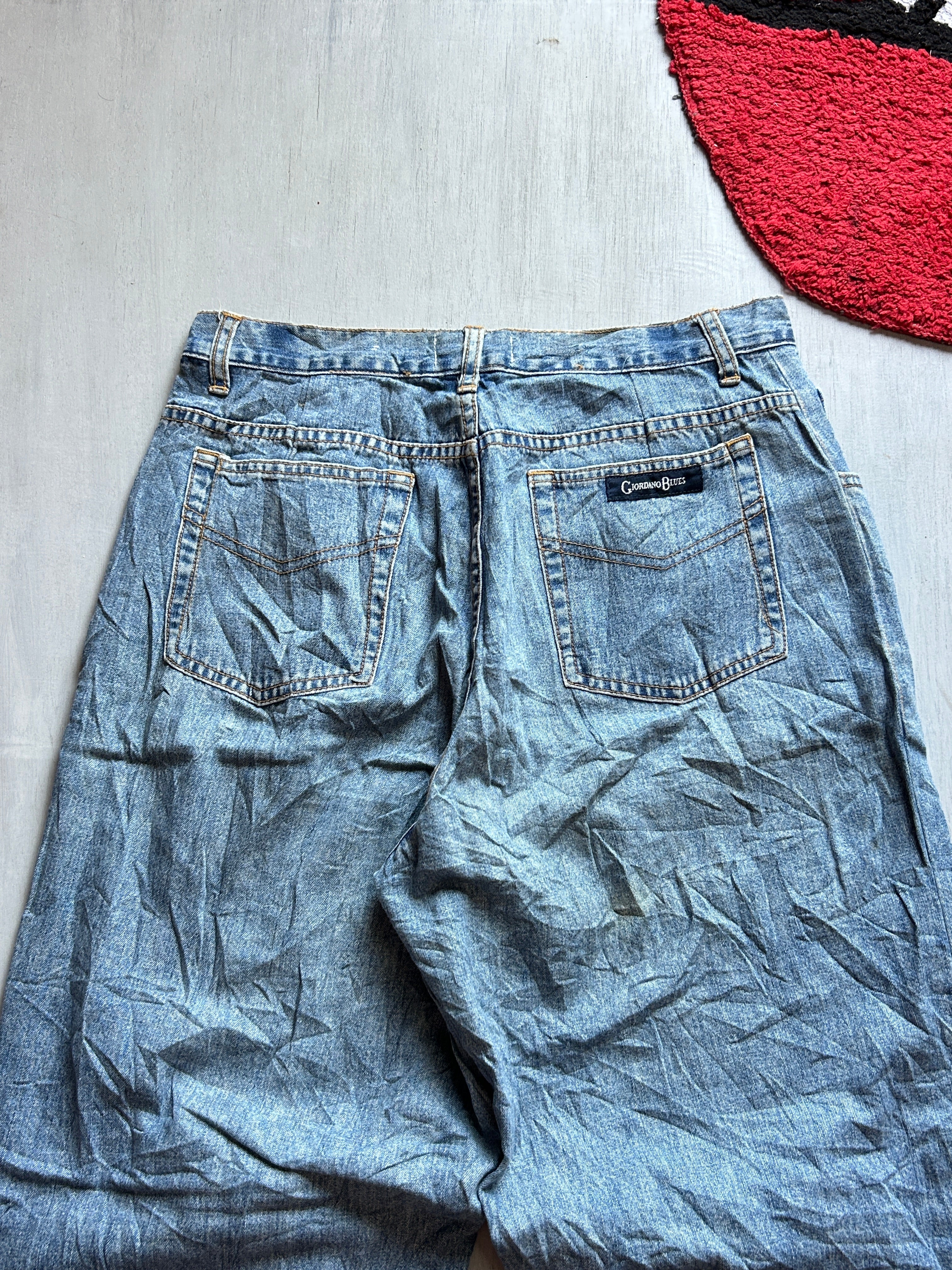 Vintage Crinkle Baggy Denim - (M)