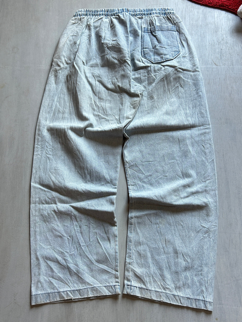 Stonewash Drawstring Wide Denim - (S-M)