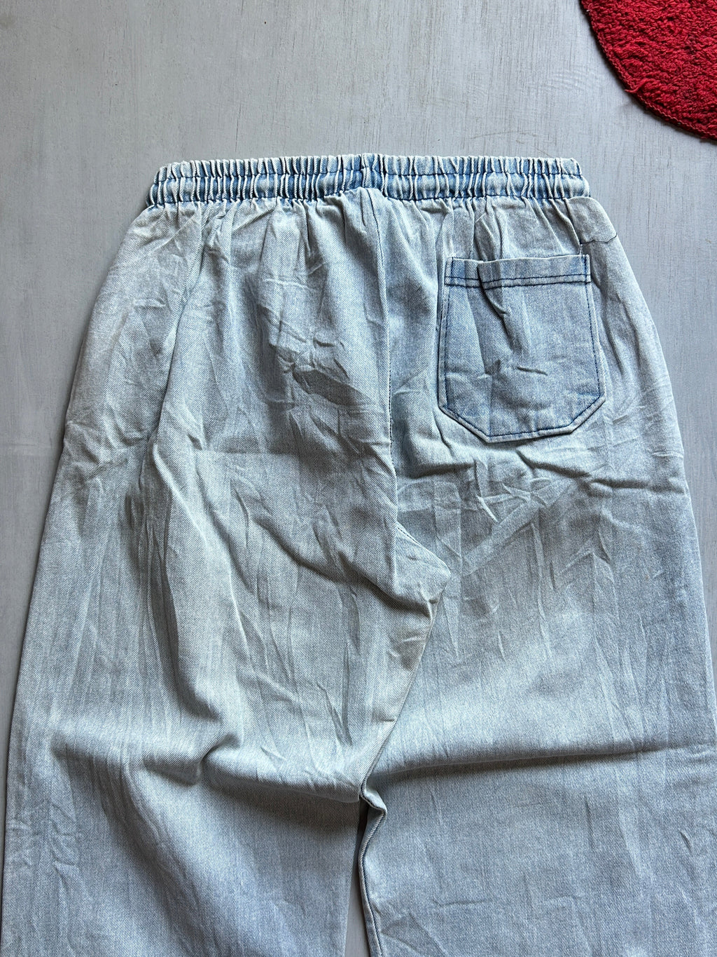 Stonewash Drawstring Wide Denim - (S-M)