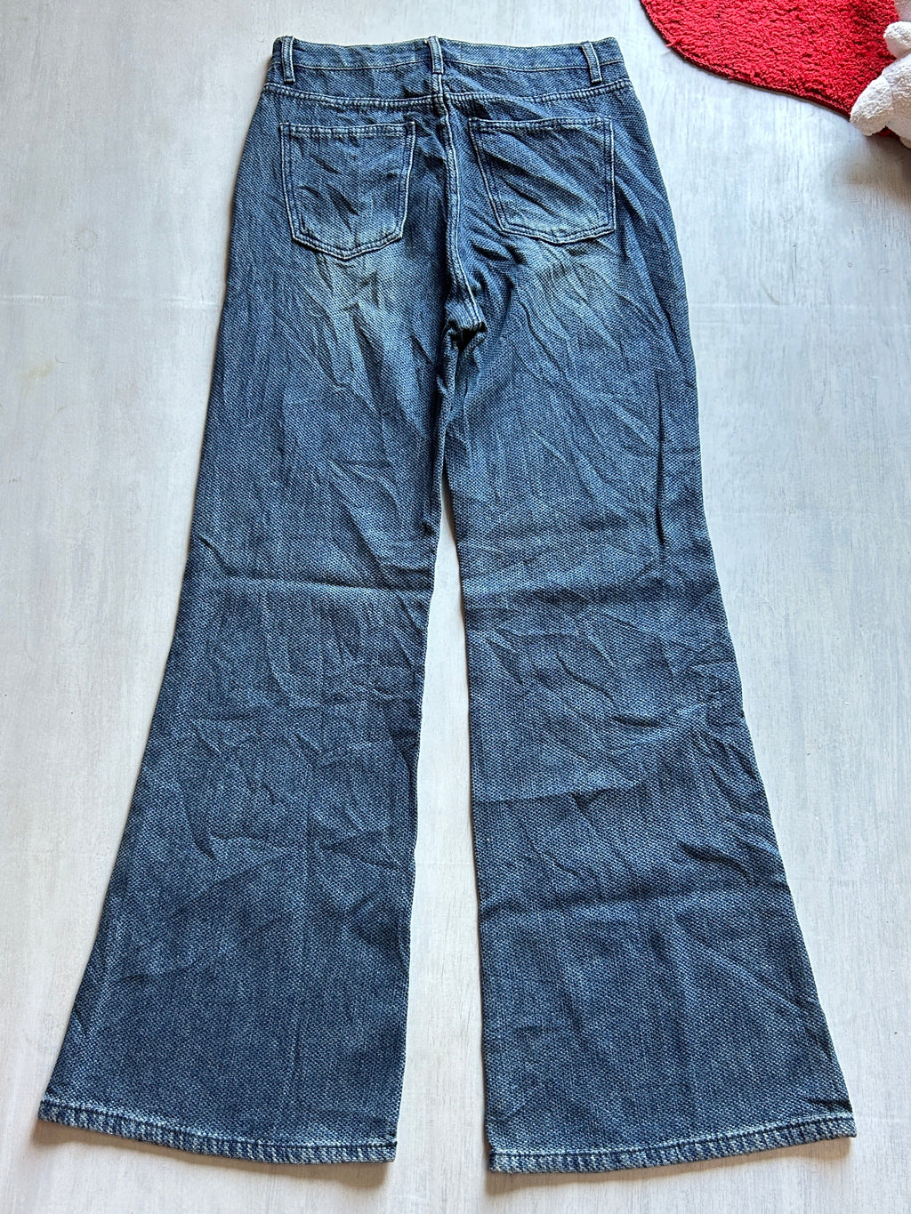 Midnight Texture Flare Denim - (S)