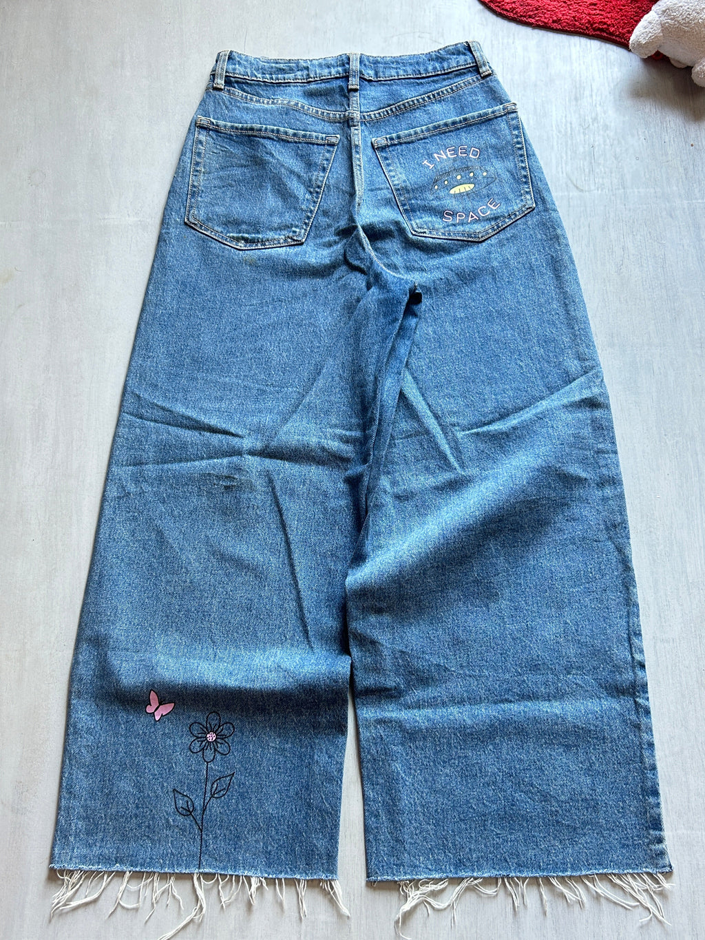 Graffiti Pop Wide-Leg Denim - (S)