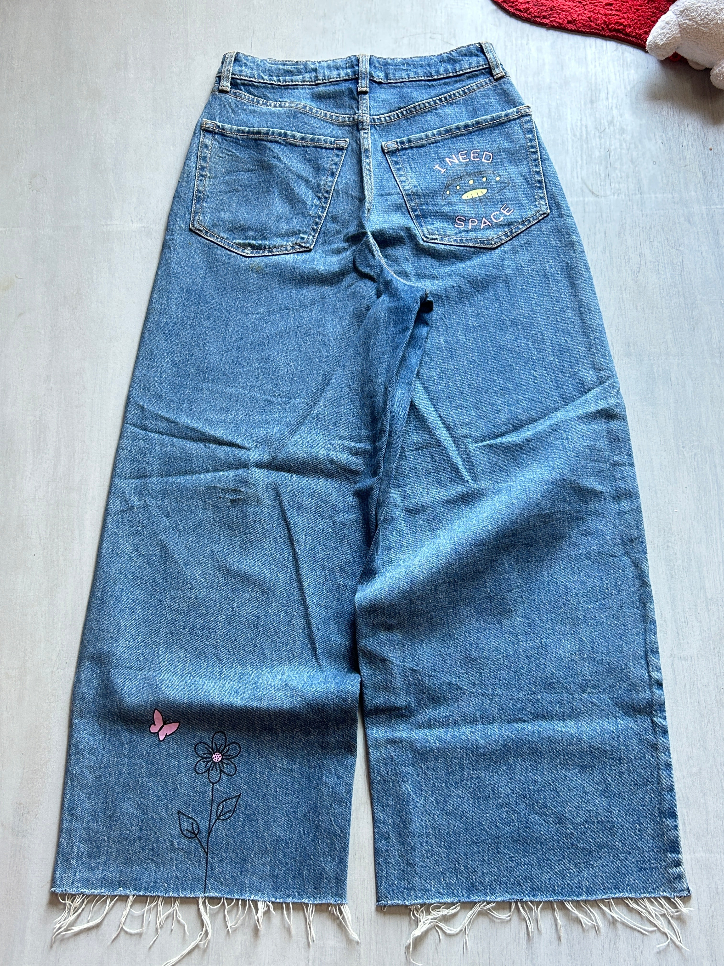 Graffiti Pop Wide-Leg Denim - (S)